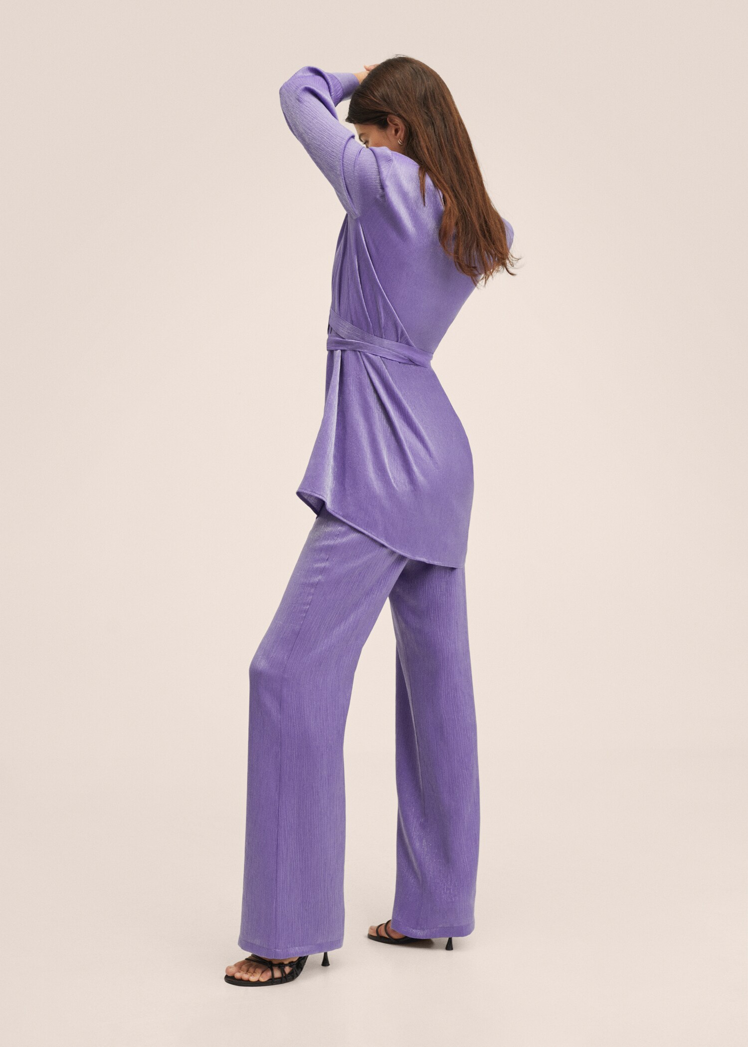 Pantalón palazzo satinado - Reverso del artículo