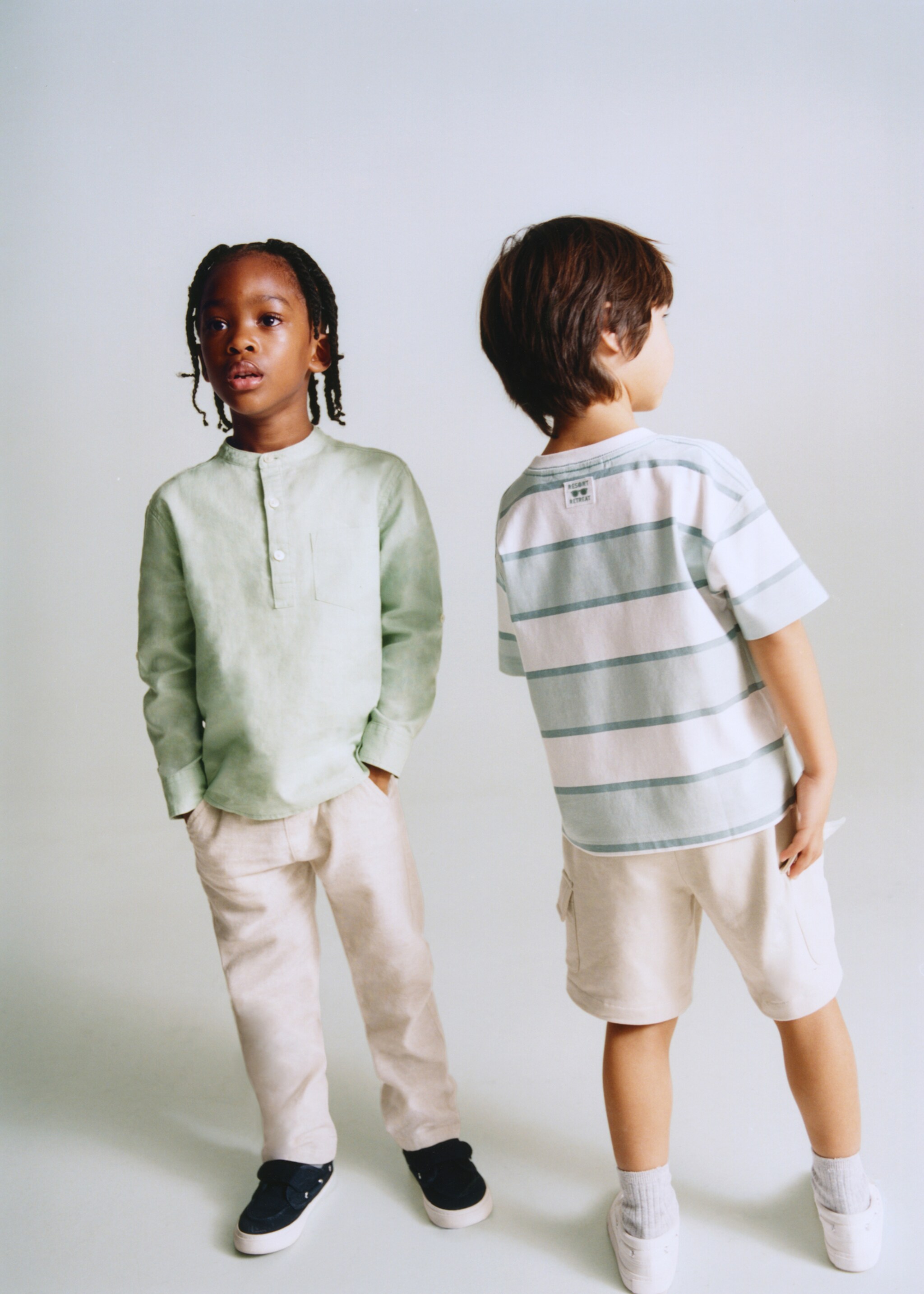 Gerade Leinenhose - Detail des Artikels 5, Sandfarben. Ref: 27066339-00.