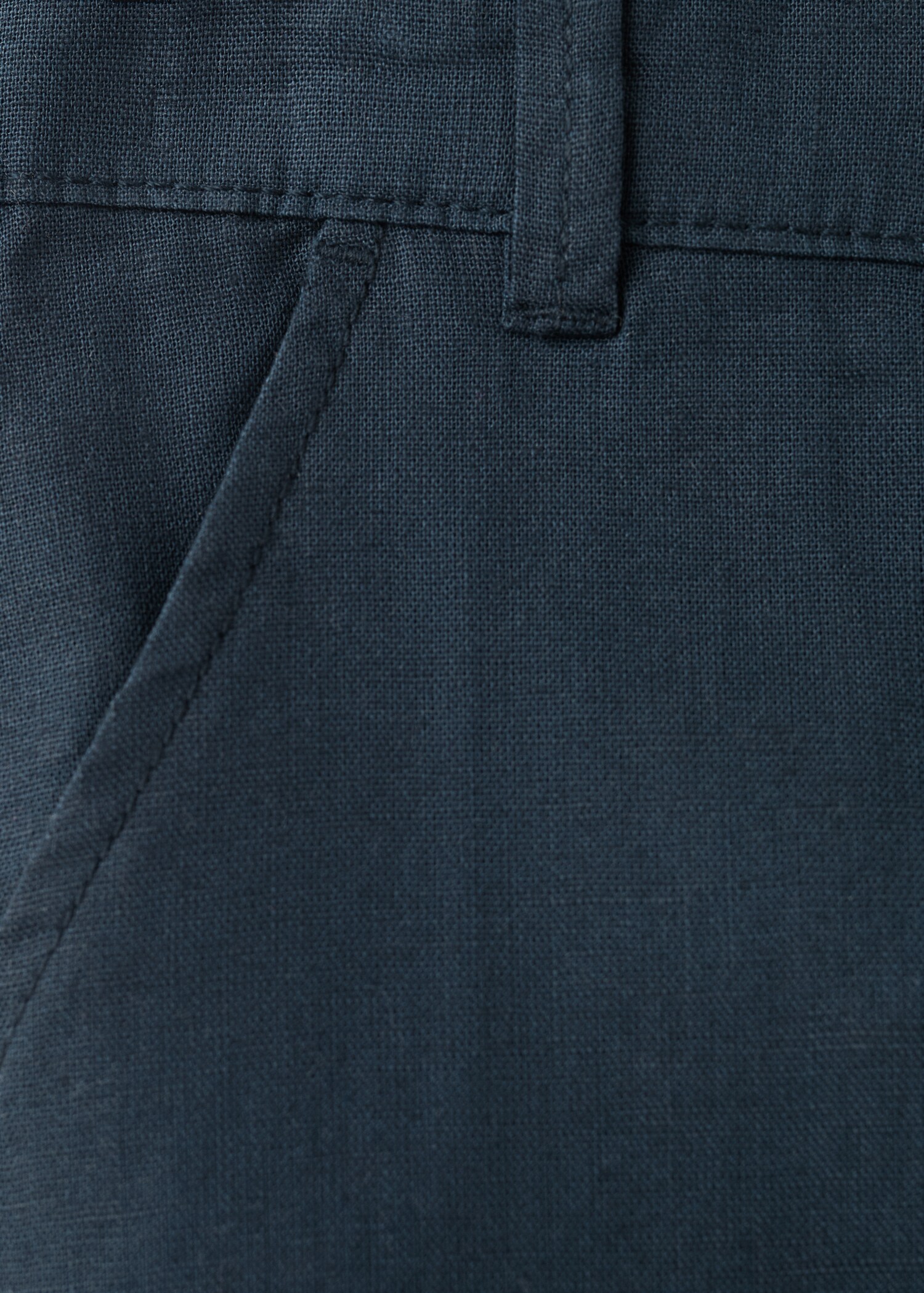 Straight linen-blend trousers - Details of the article 0