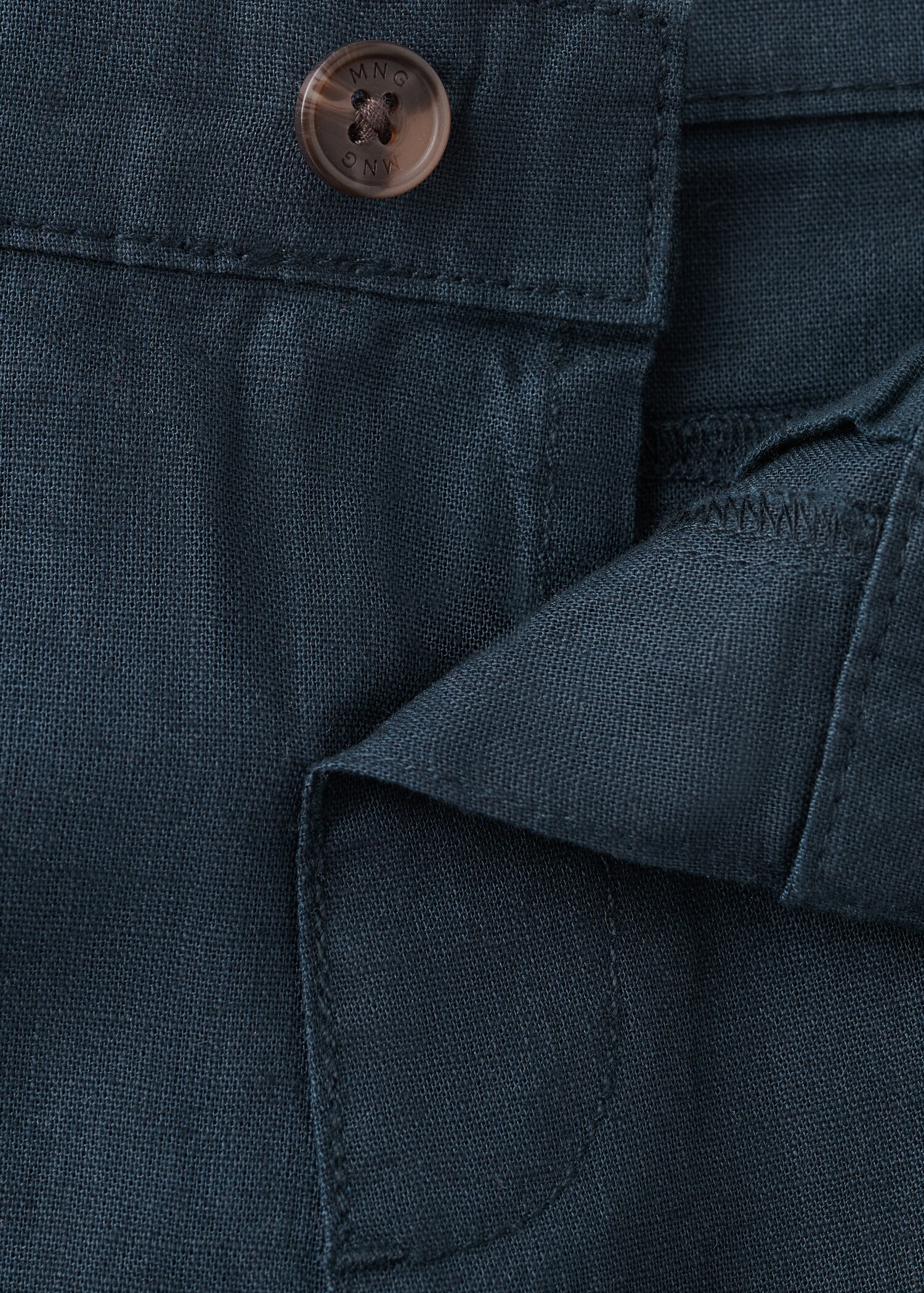 Straight linen-blend trousers - Details of the article 8