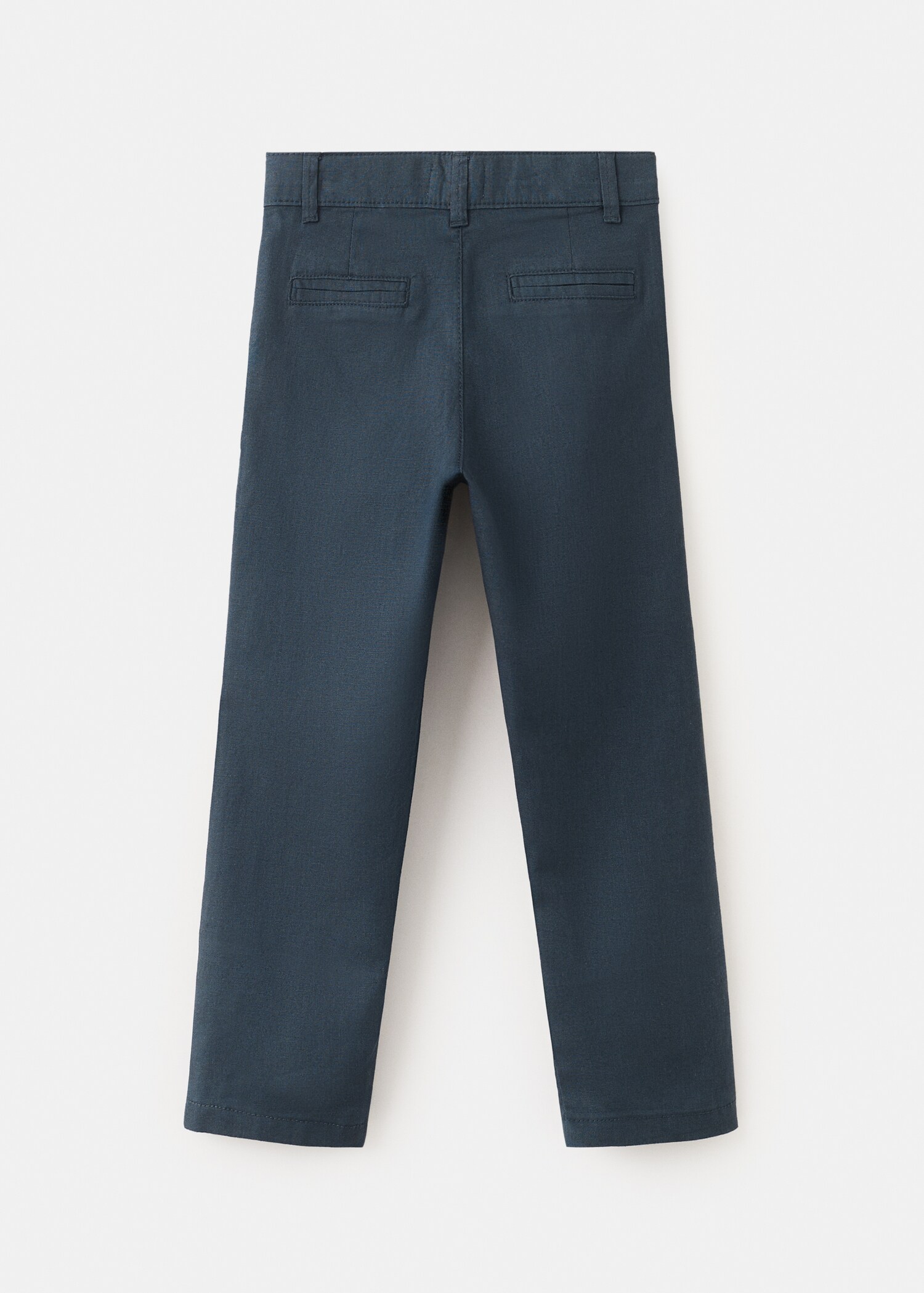 Straight linen-blend trousers - Reverse of the article