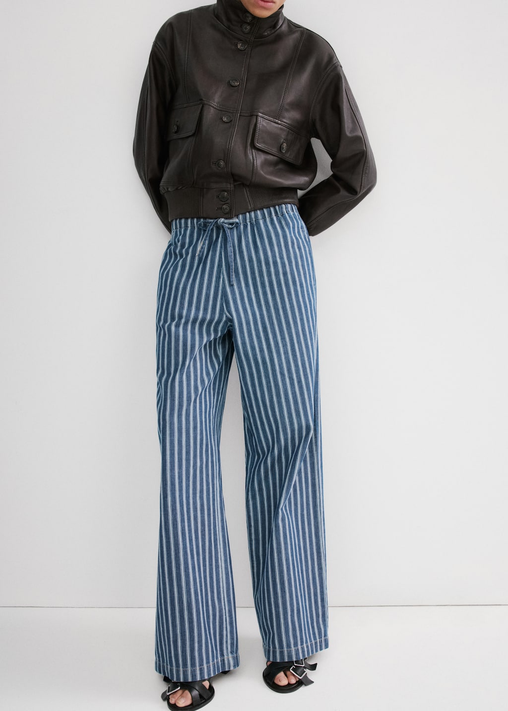 Straight striped trousers - image 4