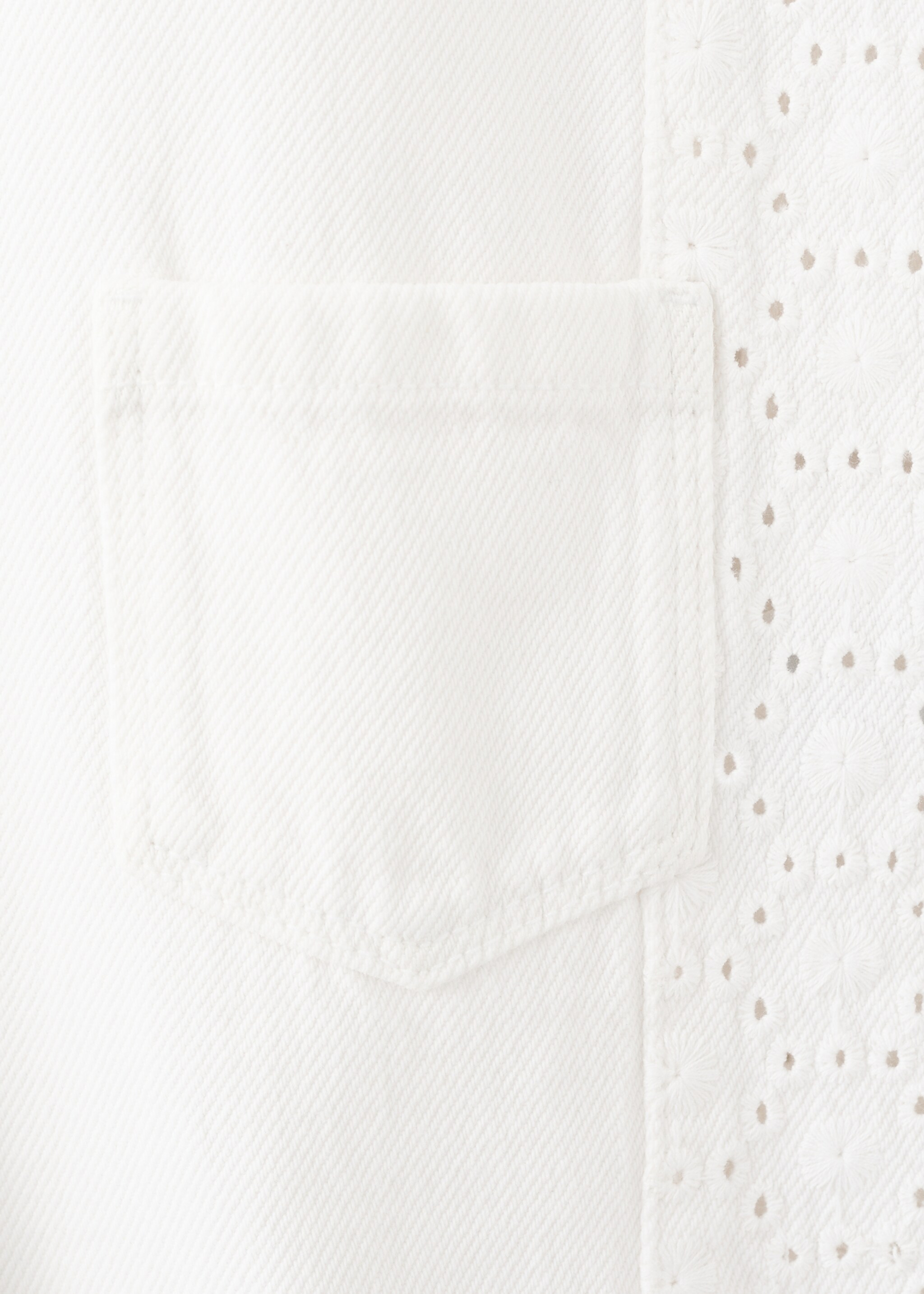 Embroidered denim dungarees - Details of the article 0, Off White. Ref: 27066343-00.