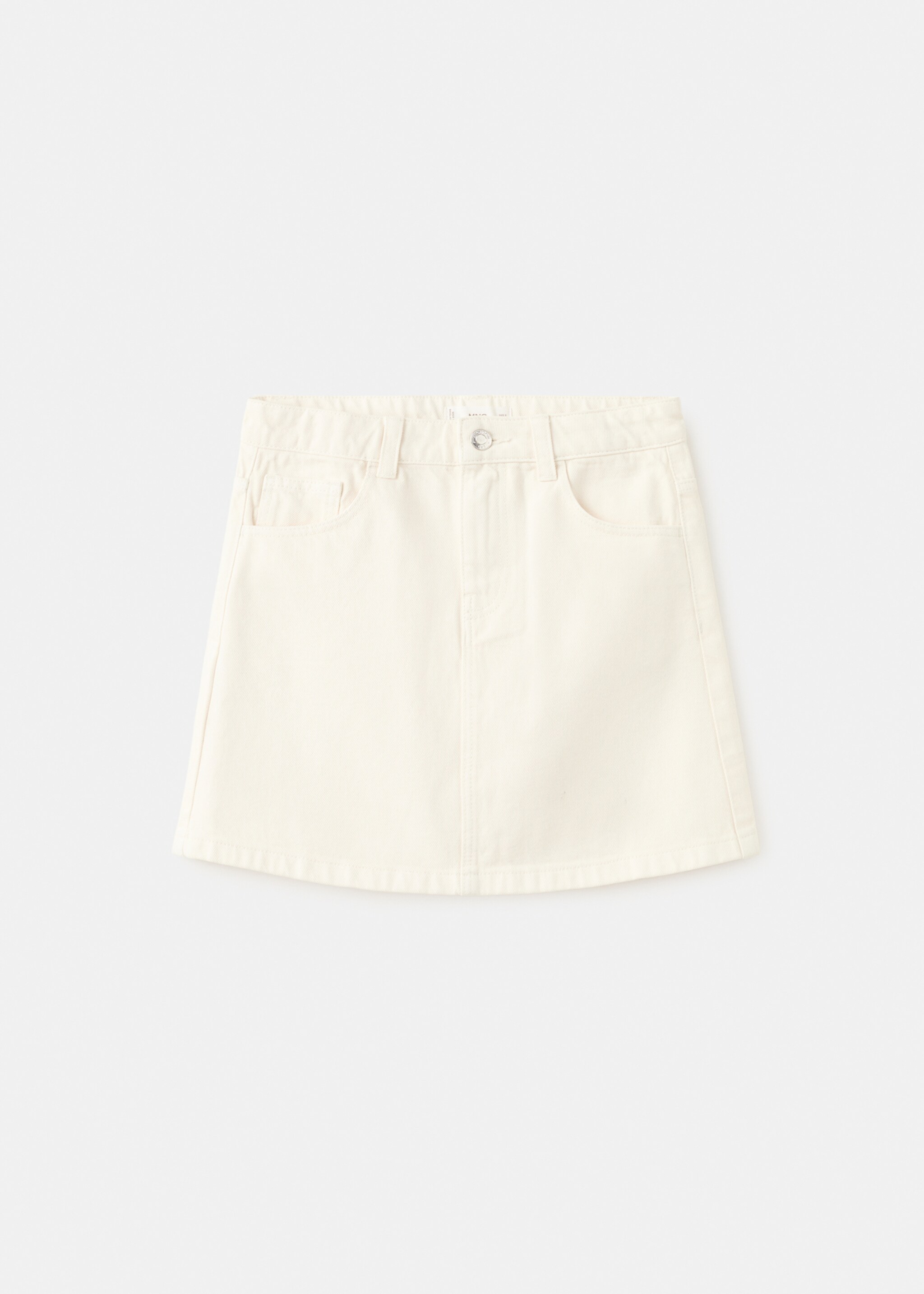 Denim short skirt - Article without model, Ecru. Ref: 27066344-00.