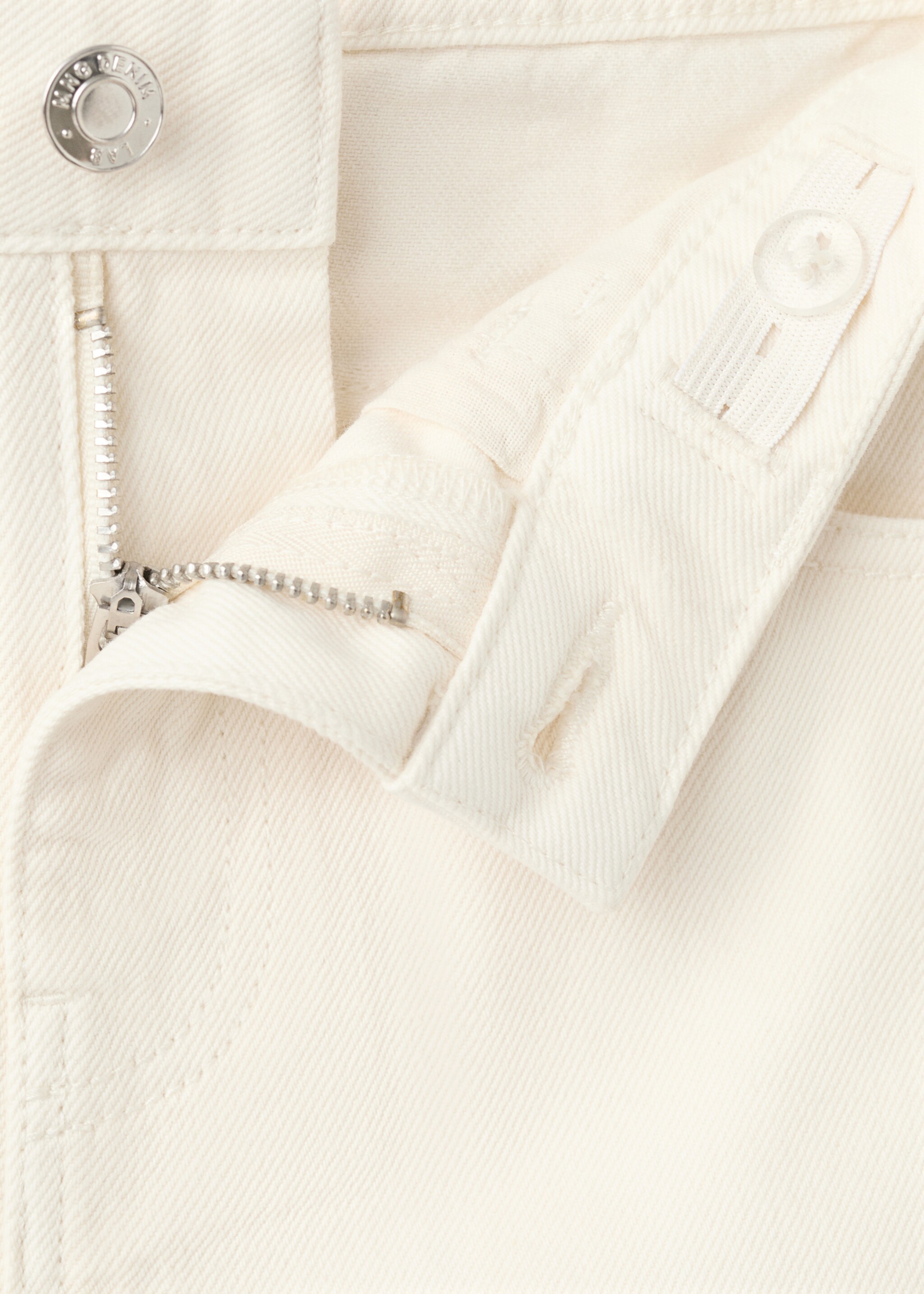 Denim short skirt - Details of the article 0, Ecru. Ref: 27066344-00.