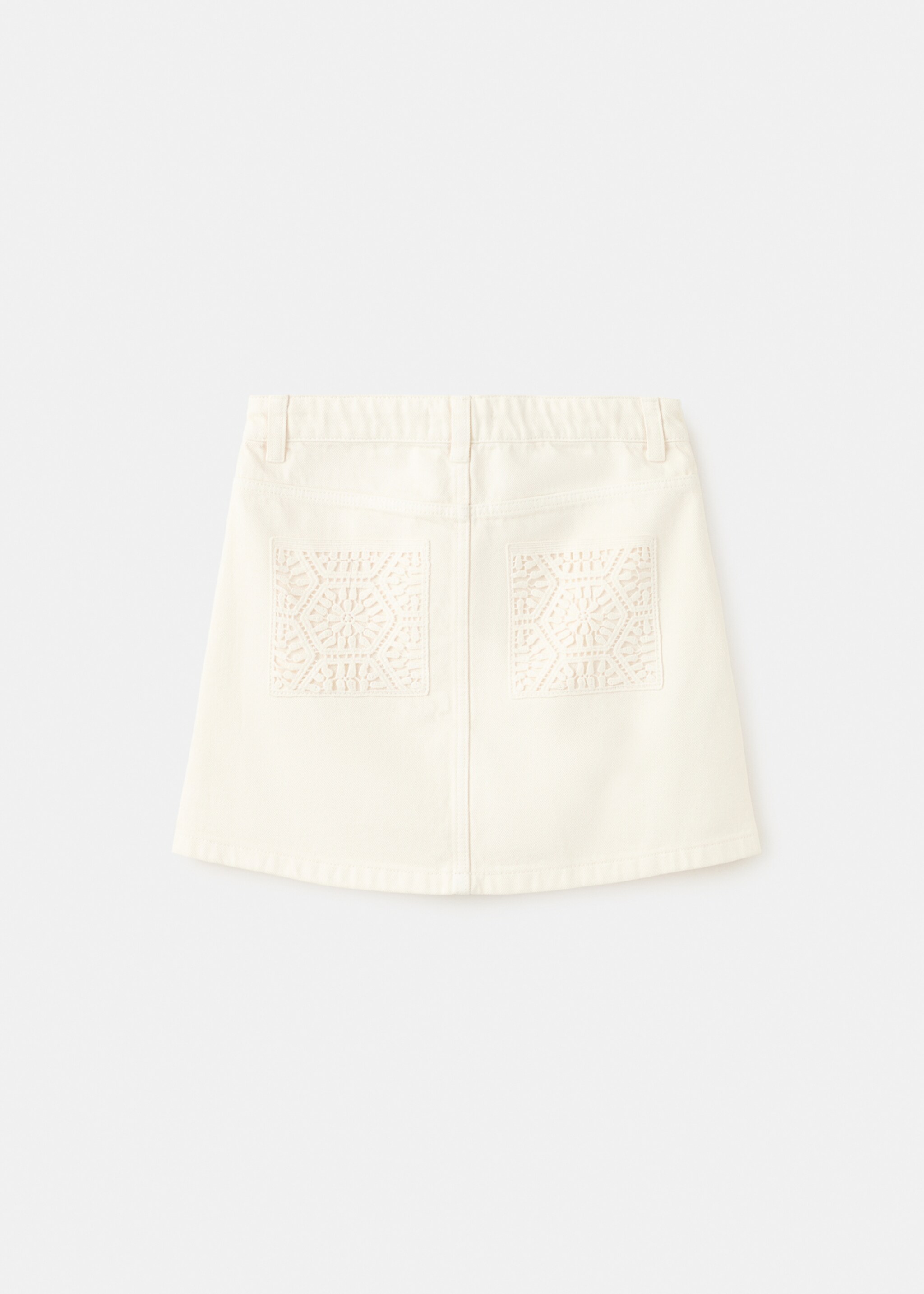 Denim short skirt - Reverse of the article, Ecru. Ref: 27066344-00.