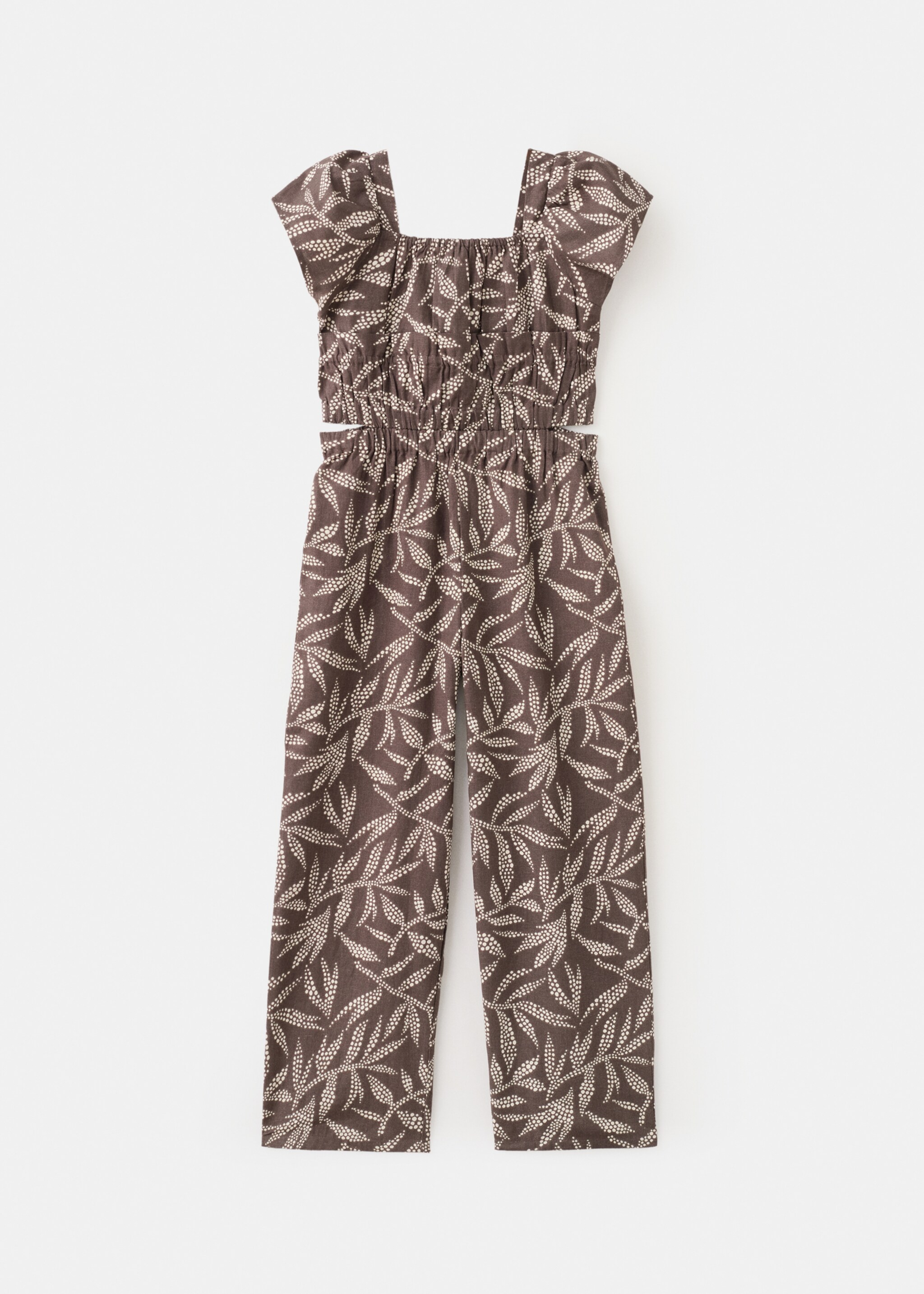 Long printed jumpsuit - Article without model, Chocolate. Ref: 27066345-00.