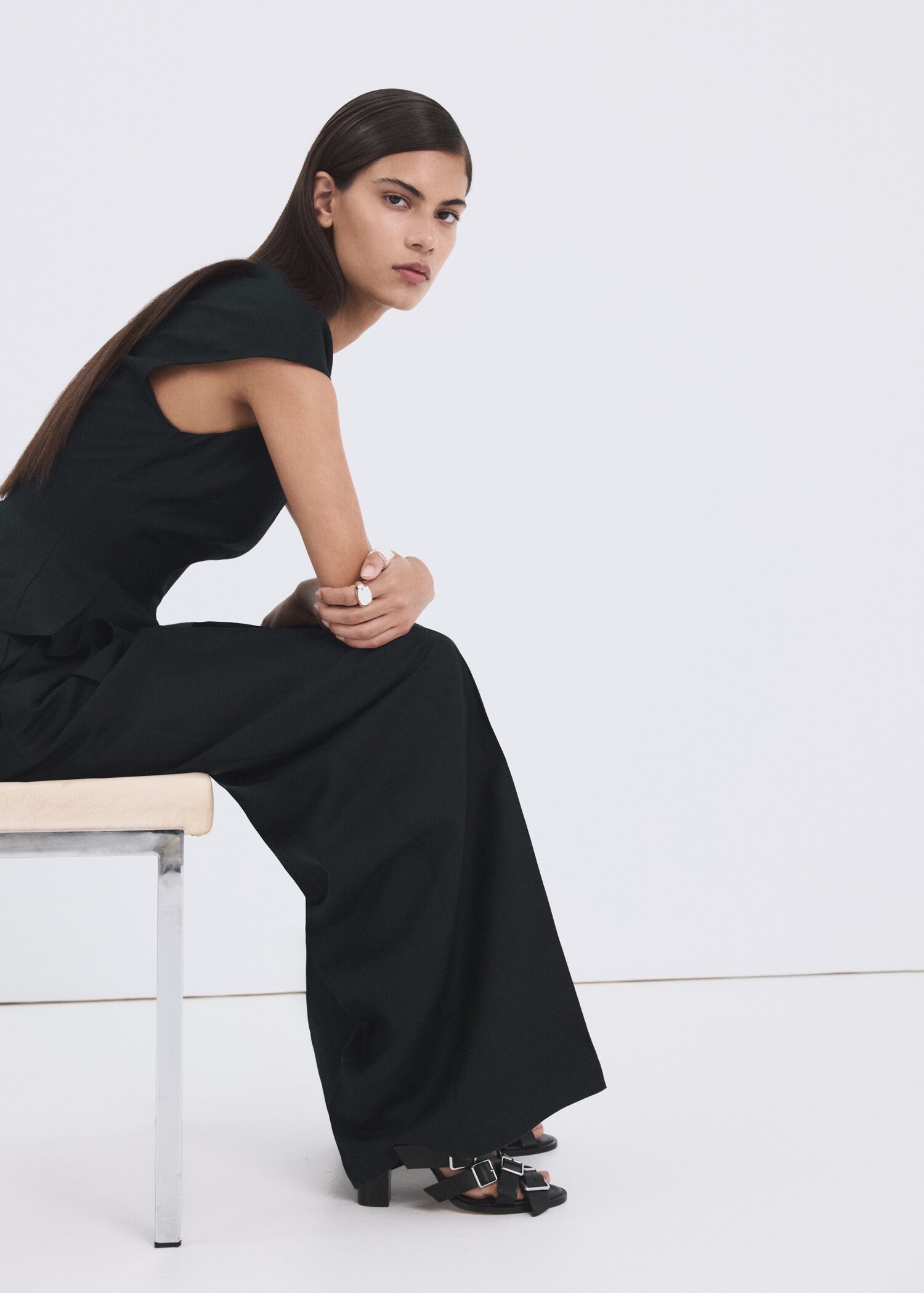 Cotton linen peplum top - Details of the article 2