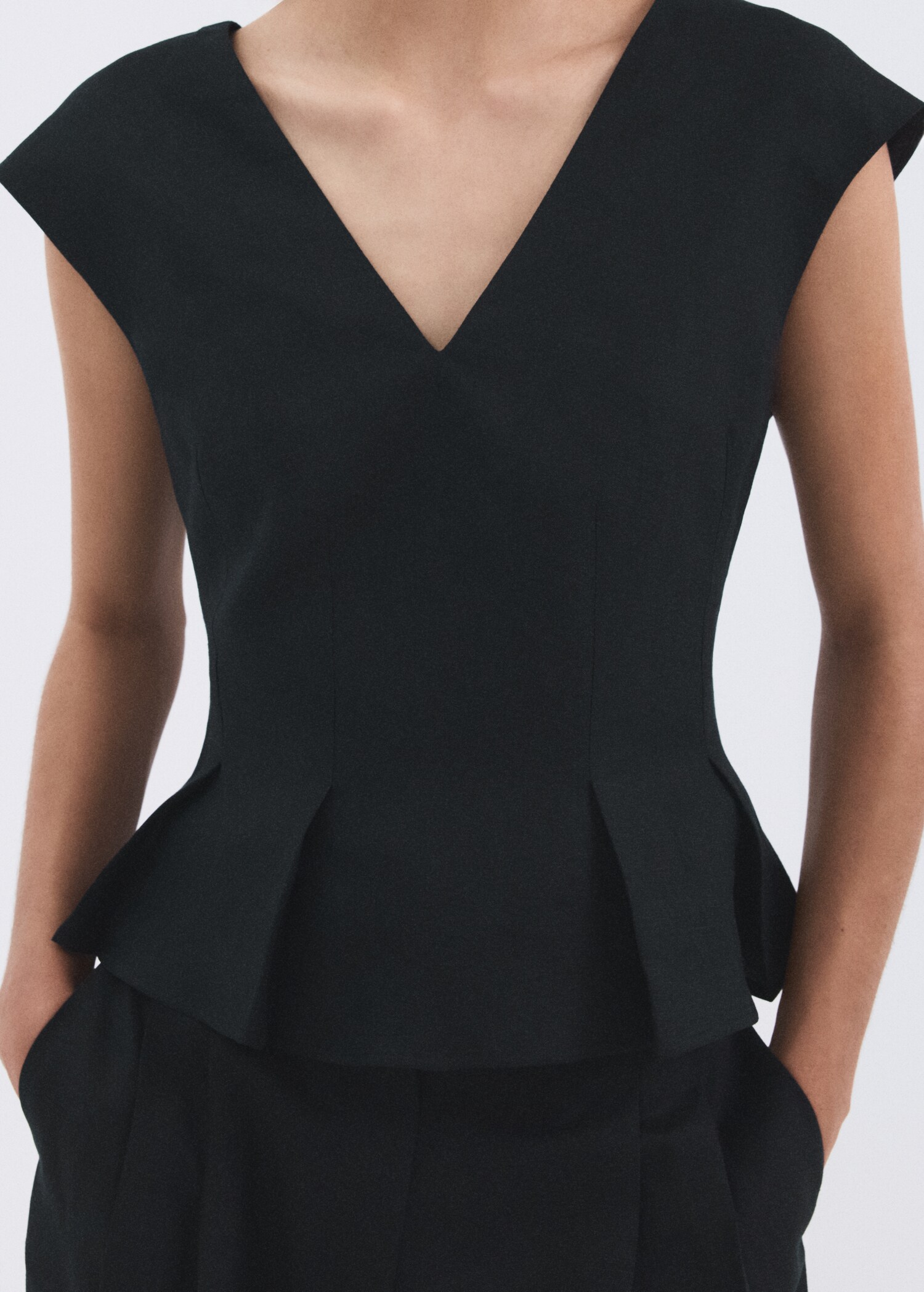 Cotton linen peplum top - Details of the article 6