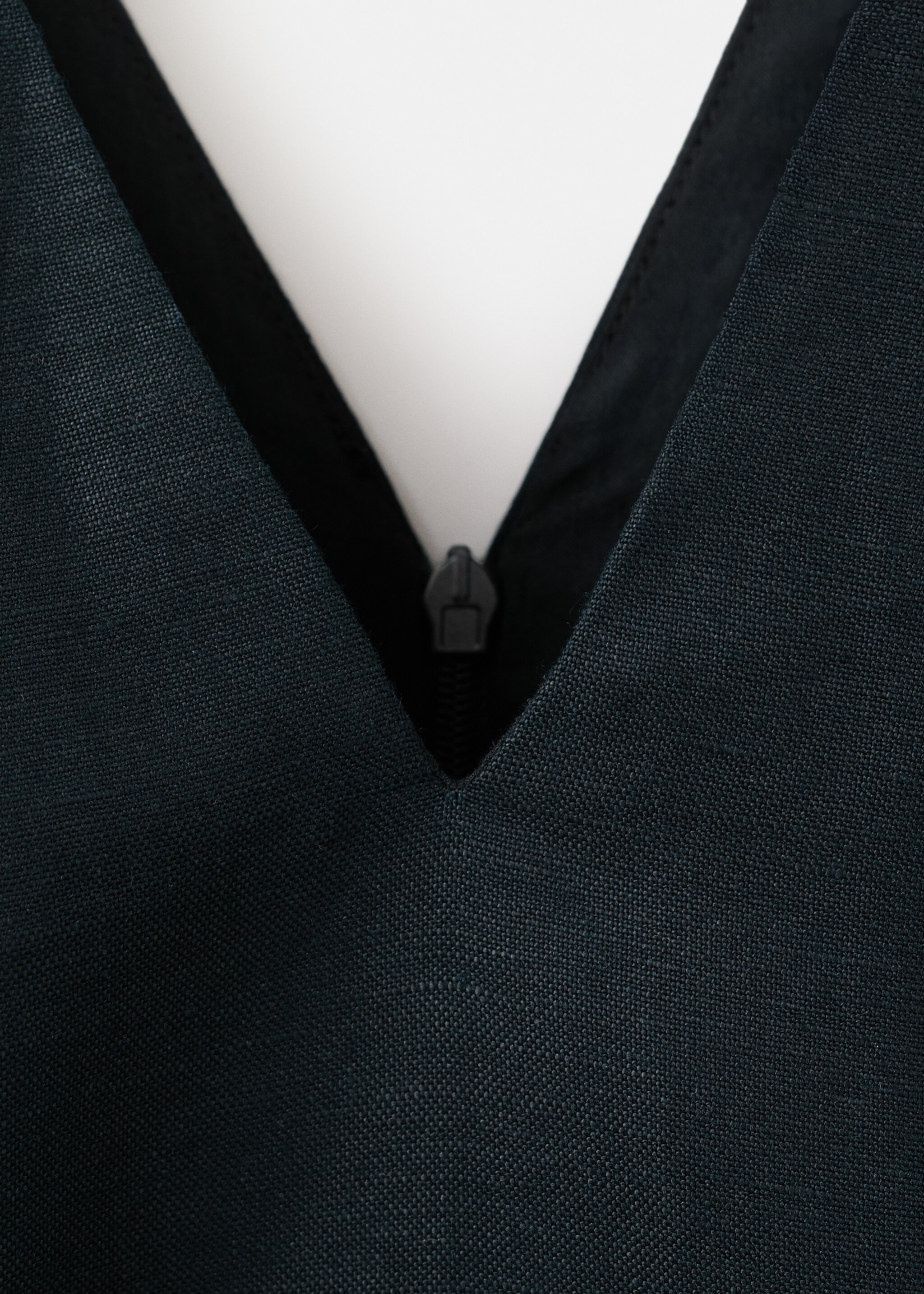 Cotton linen peplum top - Details of the article 8, Navy. Ref: 27066346-00.