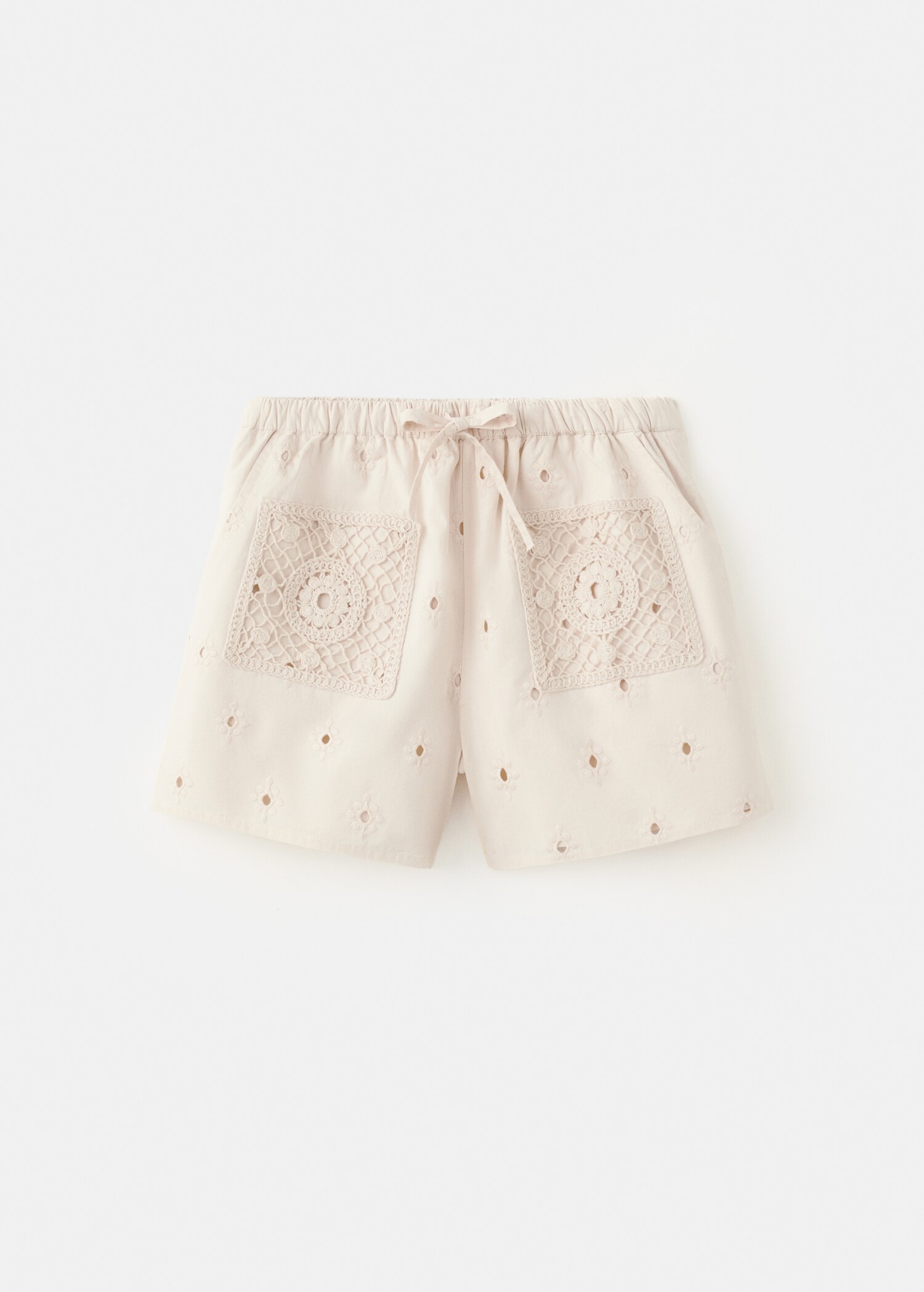 Embroidered straight-fit shorts - Article without model