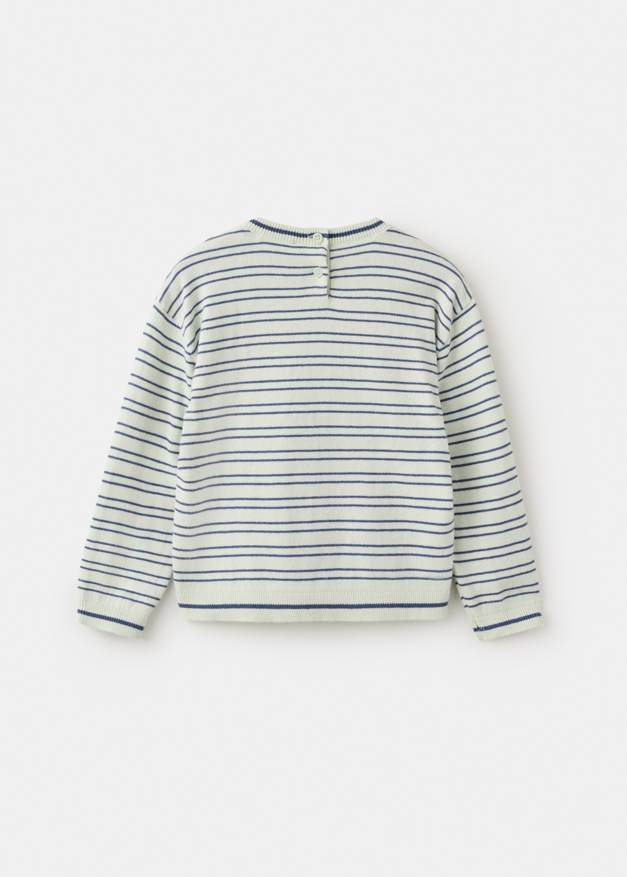 Jersey punto fino rayas - Reverso del artículo, Verde agua. Ref: 27066350-00.