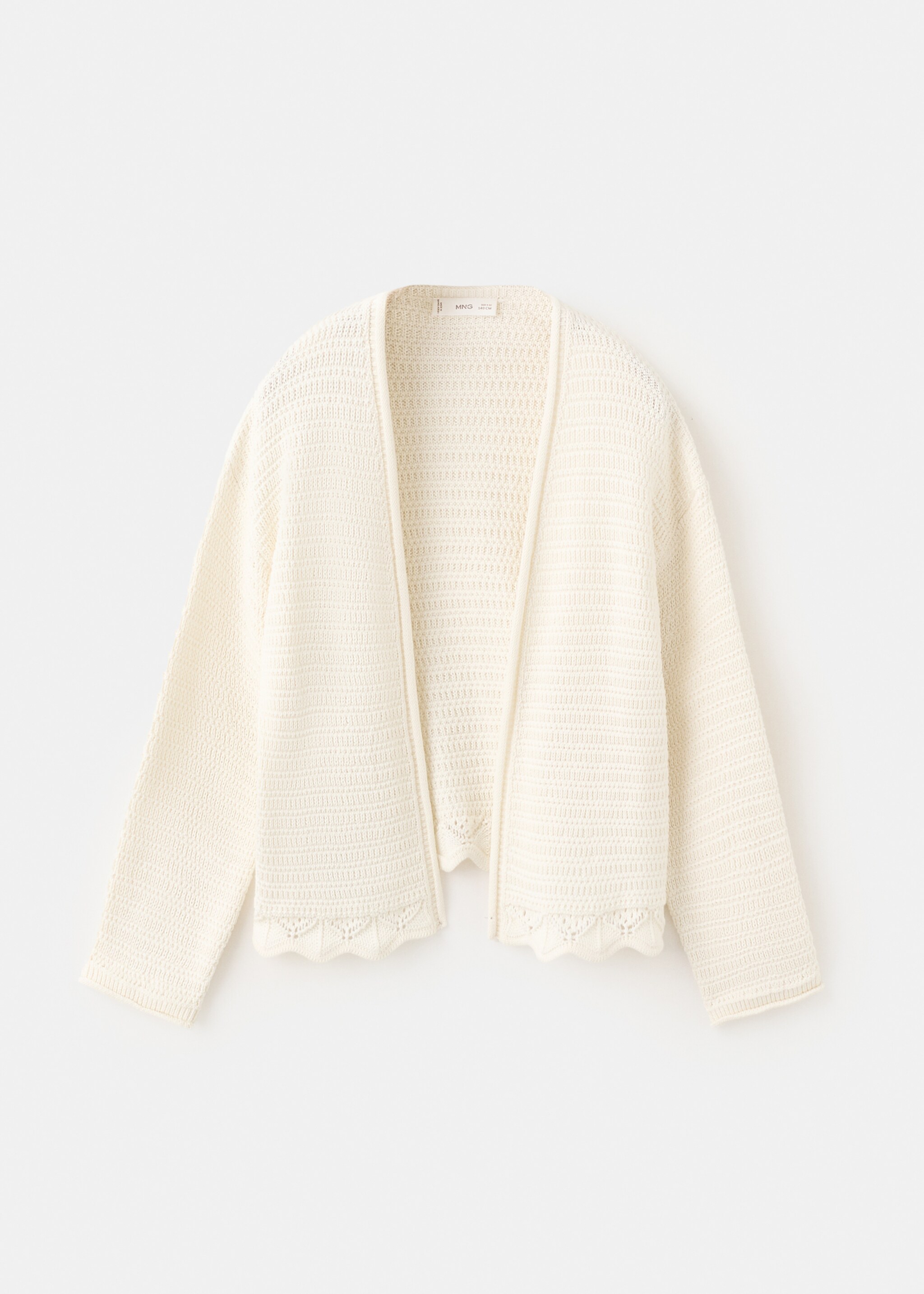 Openwork knit cardigan - Article without model, Ecru. Ref: 27066351-00.