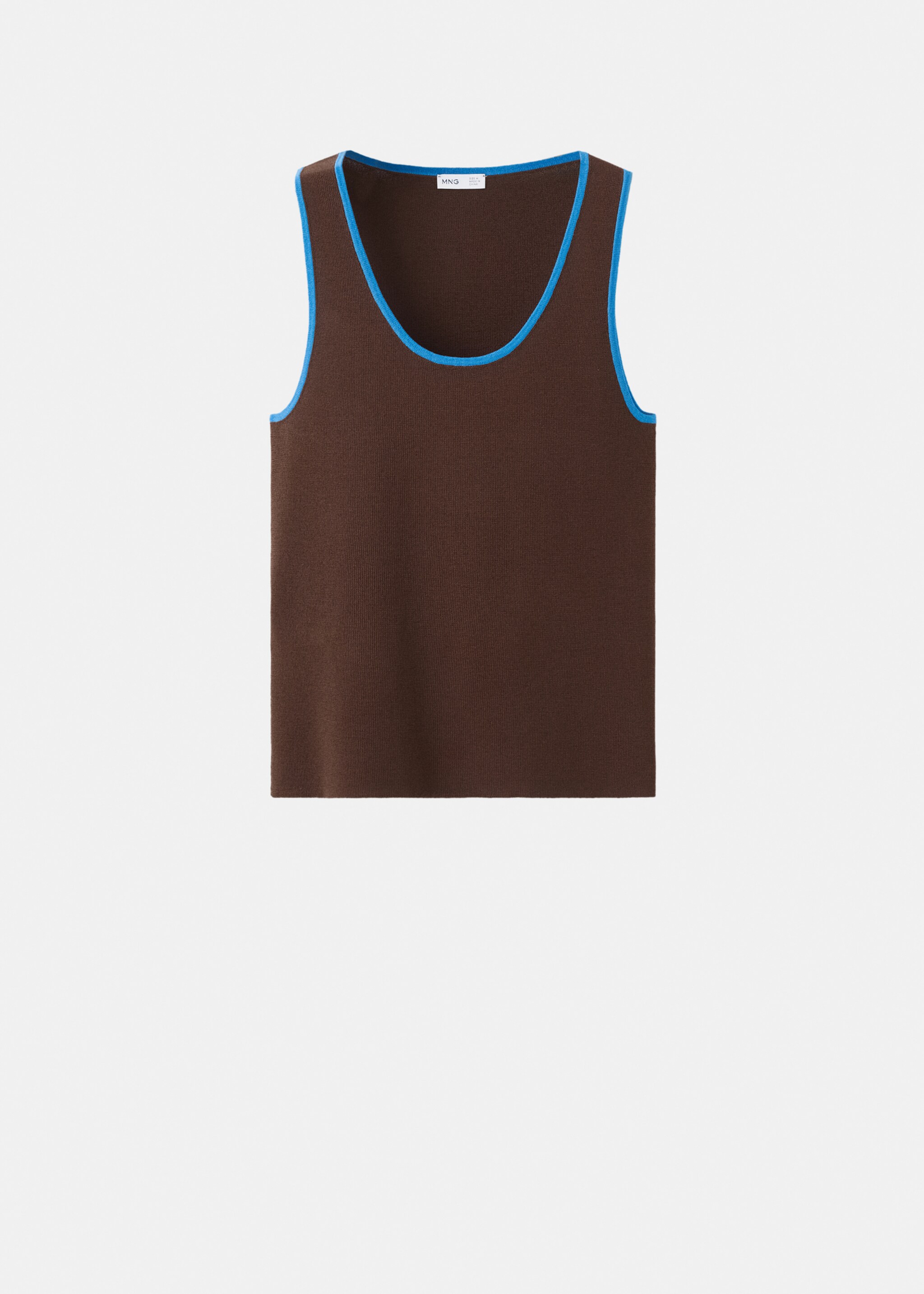 Contrast neck top - Article without model, Brown. Ref: 27066353-00.