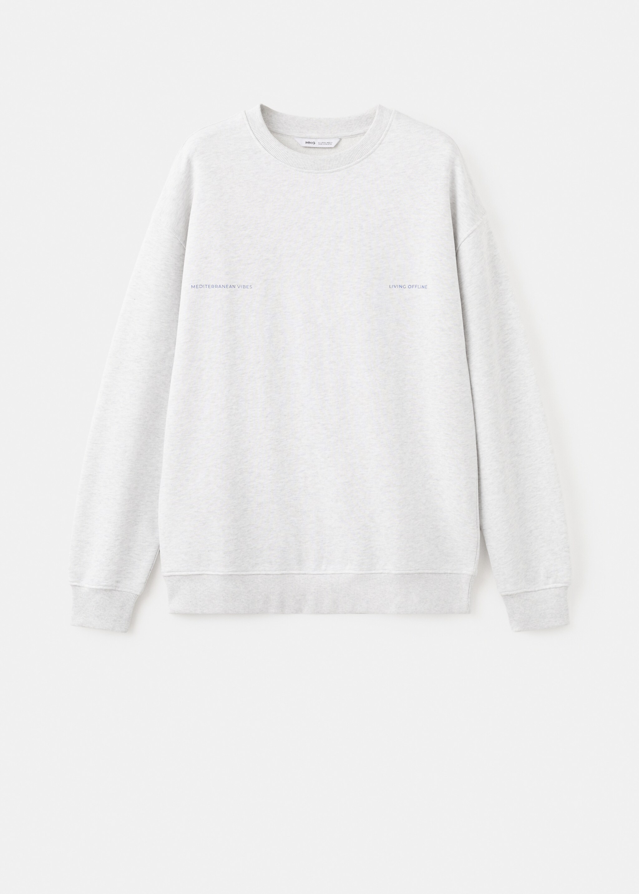 Printed cotton sweatshirt - Article without model, Light Heather Grey. Ref: 27066355-00.