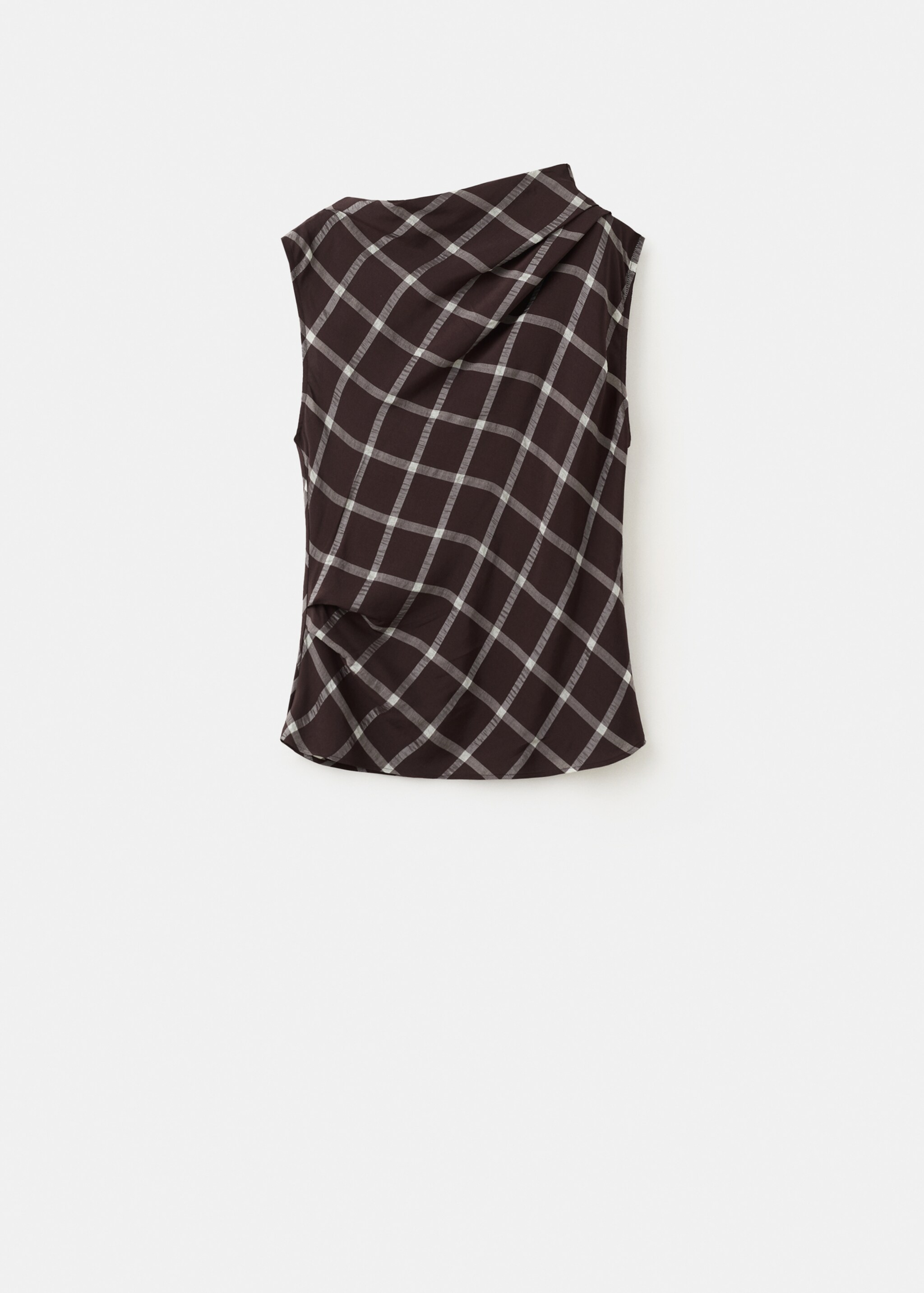 Top entallado cuello drapeado - Artículo sin modelo, Burdeos. Ref: 27066361-00.