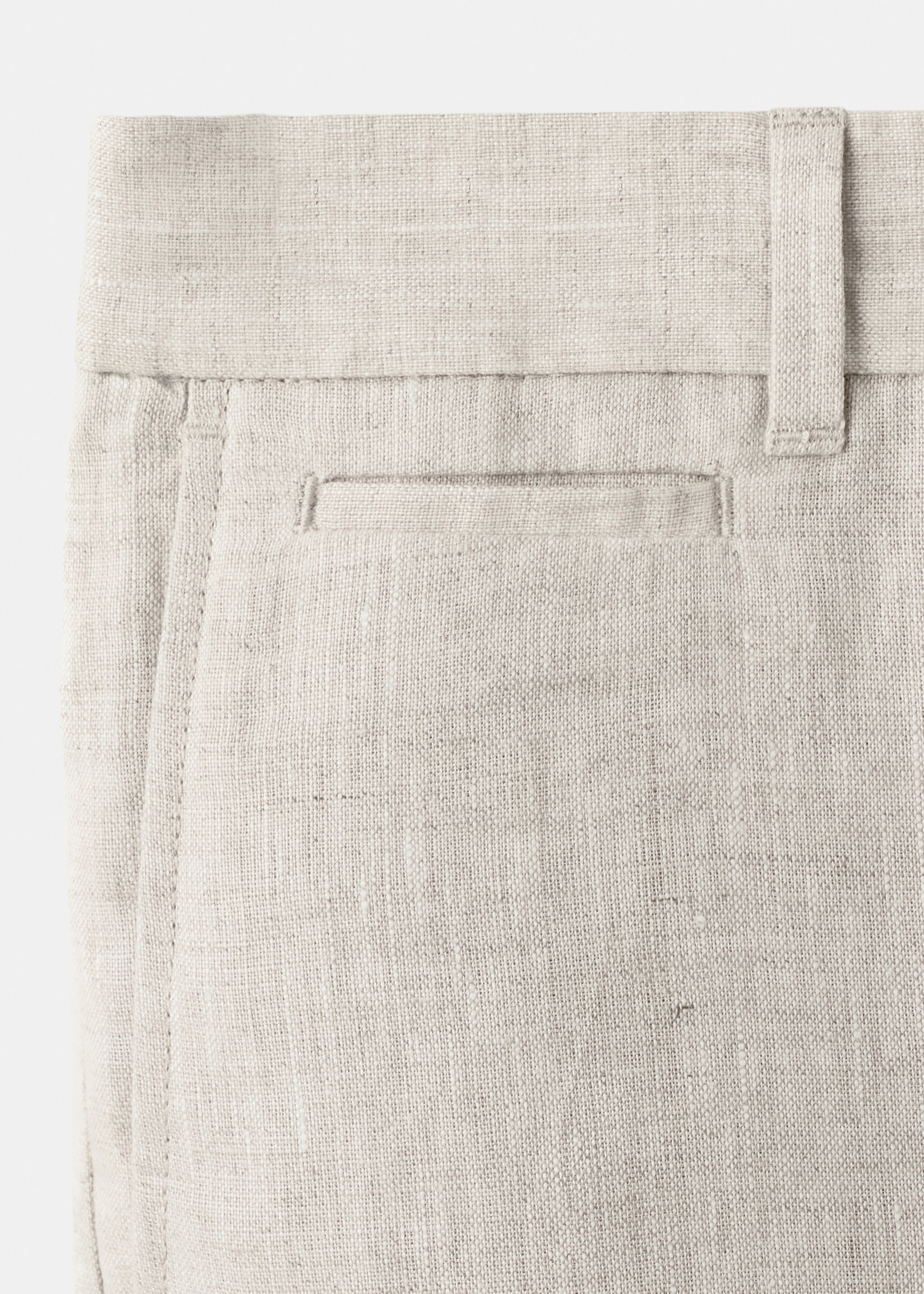 Βερμούδα slim fit 100% λινό - Λεπτομέρεια του προϊόντος 0, Εκρού. Ref: 27066709-00.