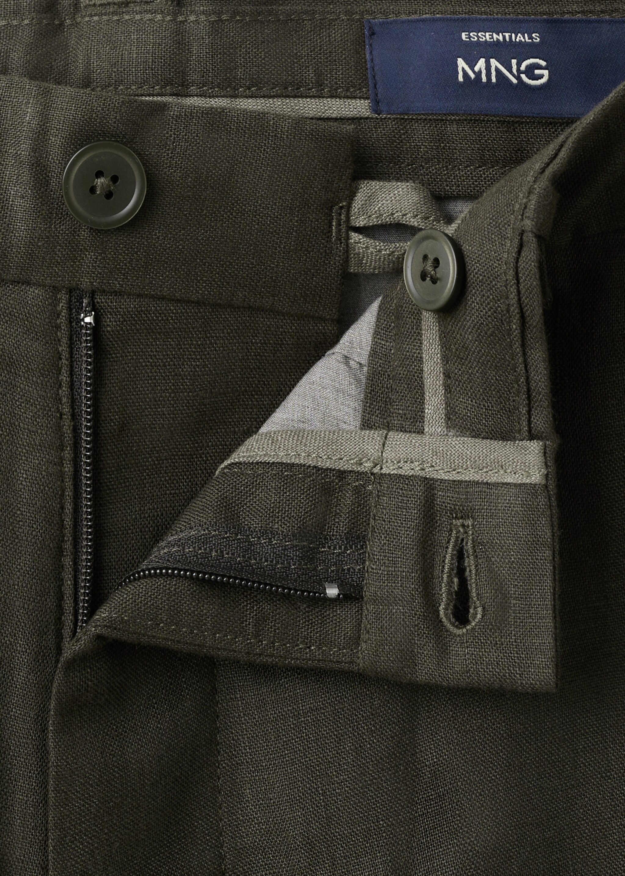 Βερμούδα slim fit 100% λινό - Λεπτομέρεια του προϊόντος 8, Σοκολατί. Ref: 27066709-00.