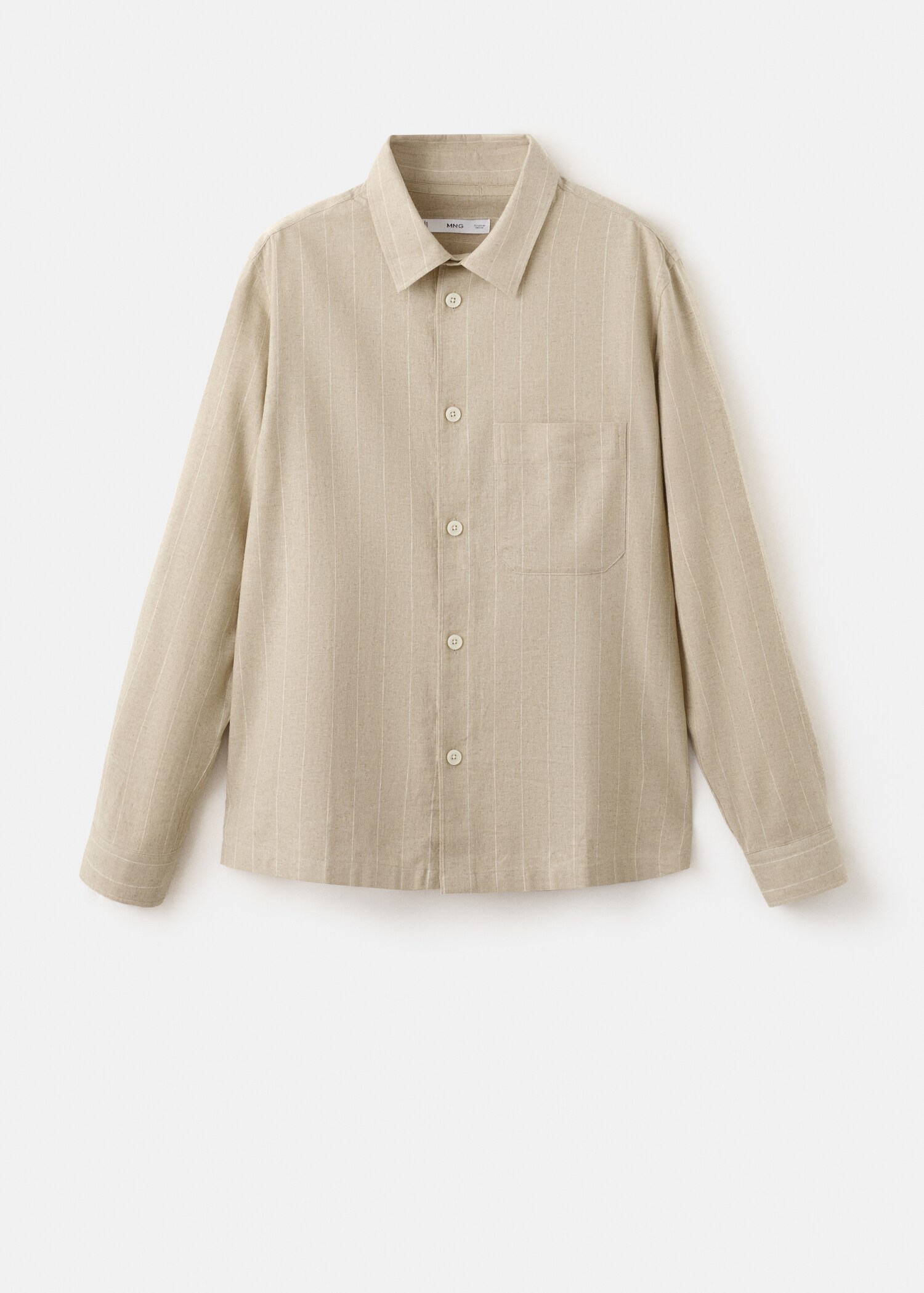 Linen and cotton blend striped shirt - منتج دون نموذج