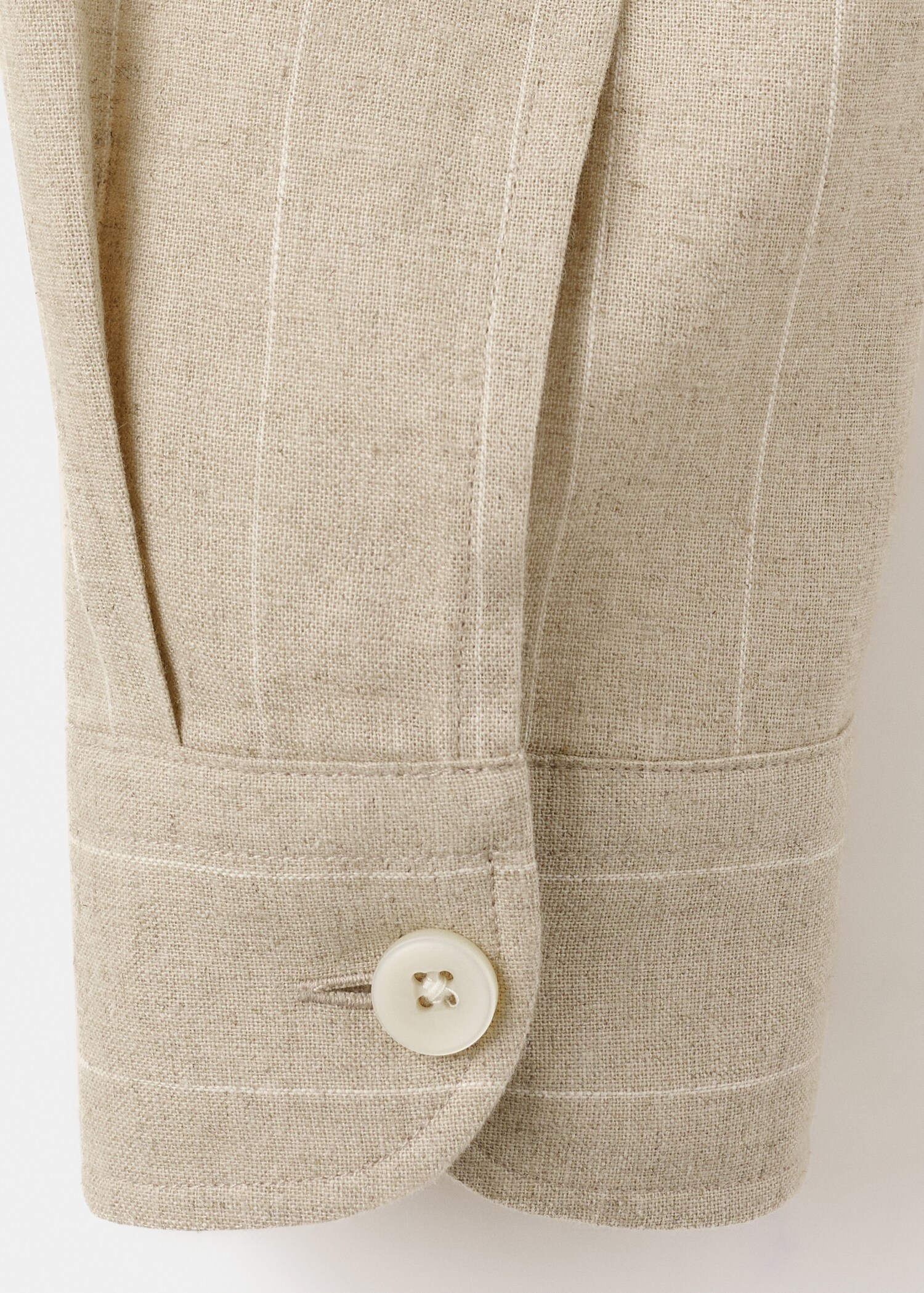 Linen and cotton blend striped shirt - تفاصيل المنتج 0