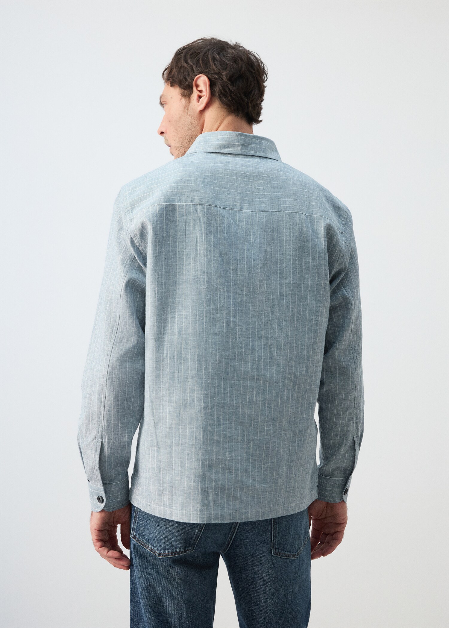 Linen and cotton blend stripe shirt - Reverse of the article