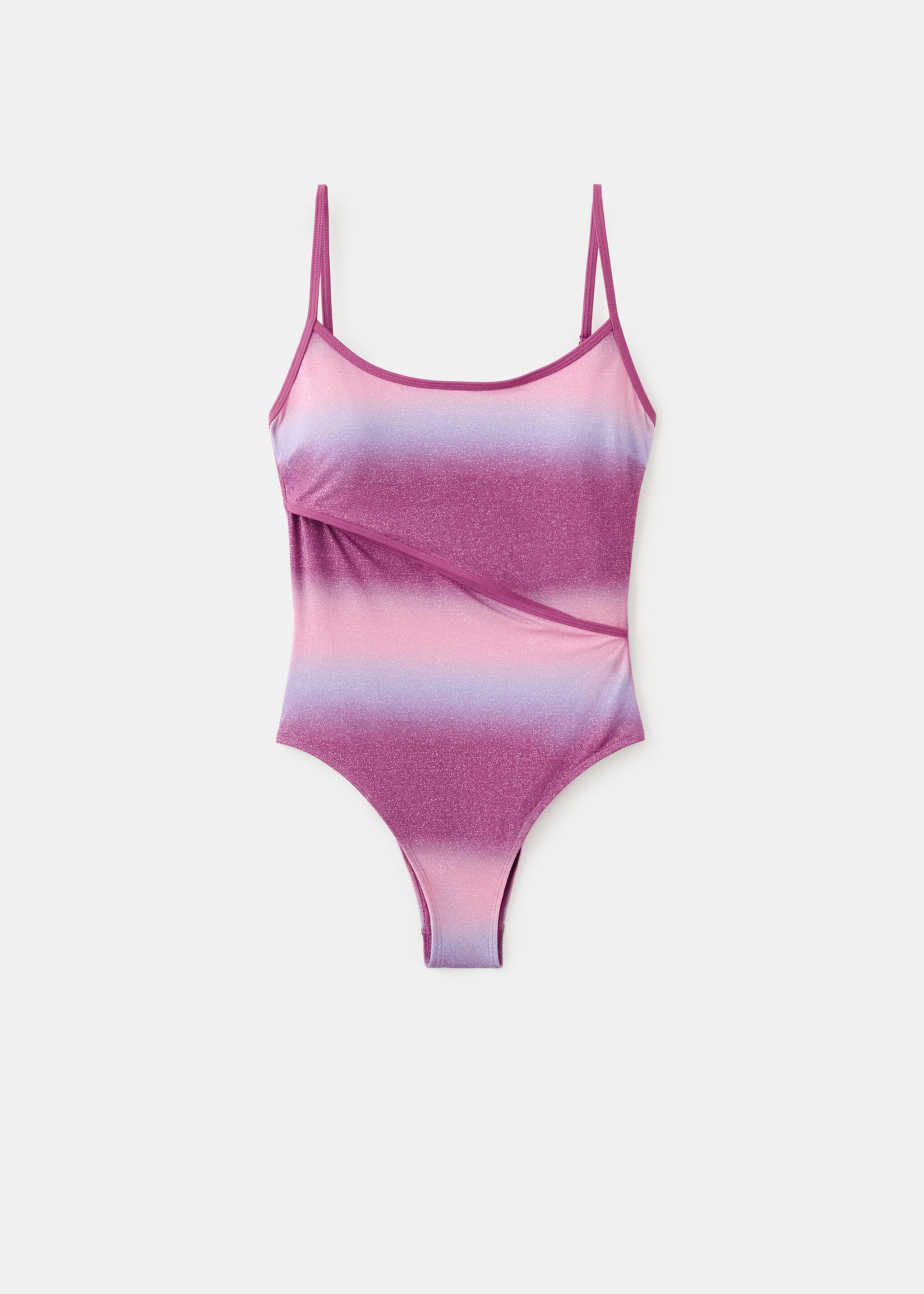 Shimmer swimsuit with mid-rise briefs - Article without model, Purple. Ref: 27066712-00.