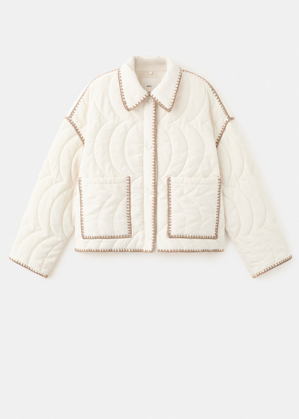 Quilted jacket with contrasting trim - image 2
