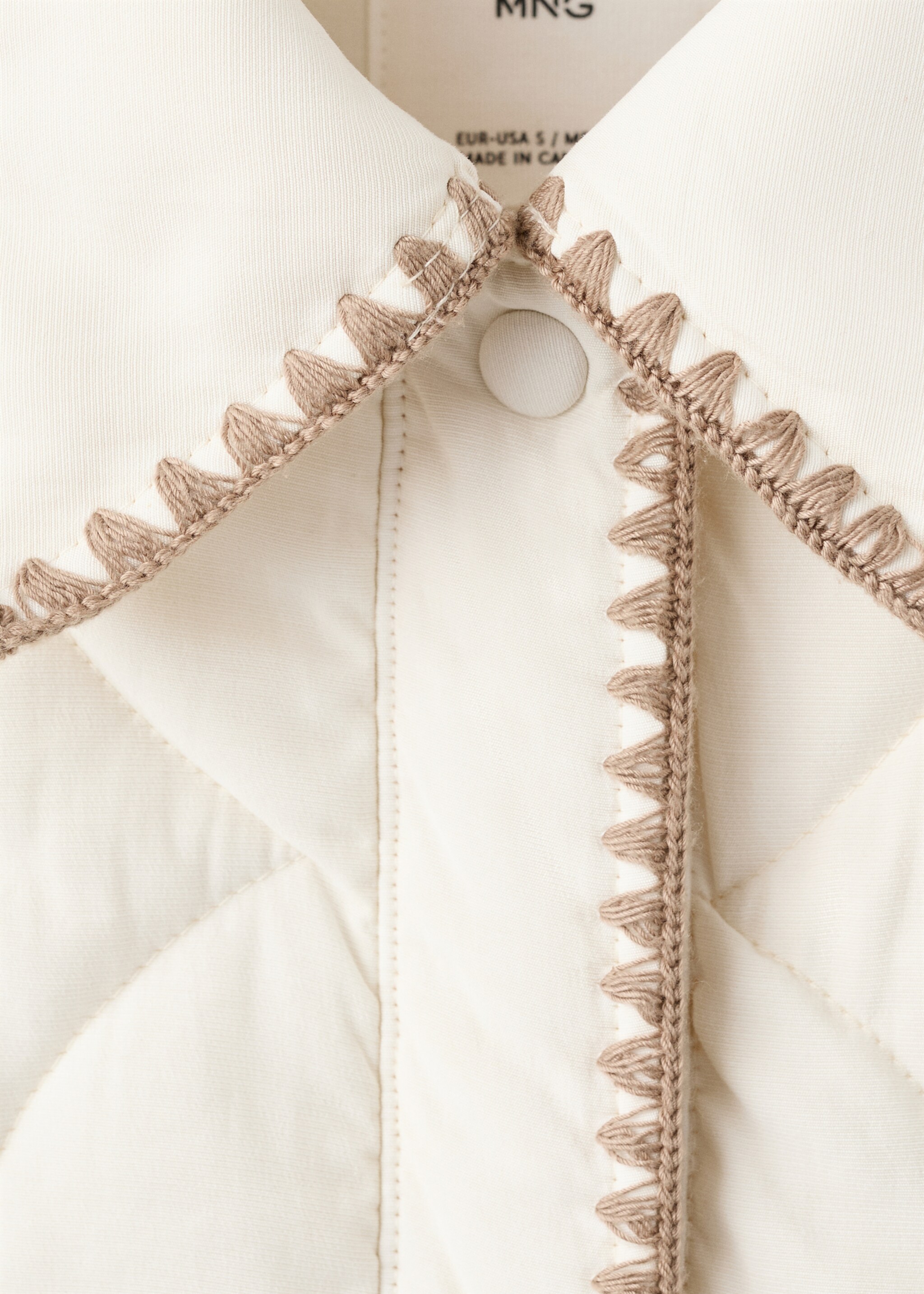 Chaqueta acolchada ribetes contraste - Detalle del artículo 8, Crudo. Ref: 27066713-00.