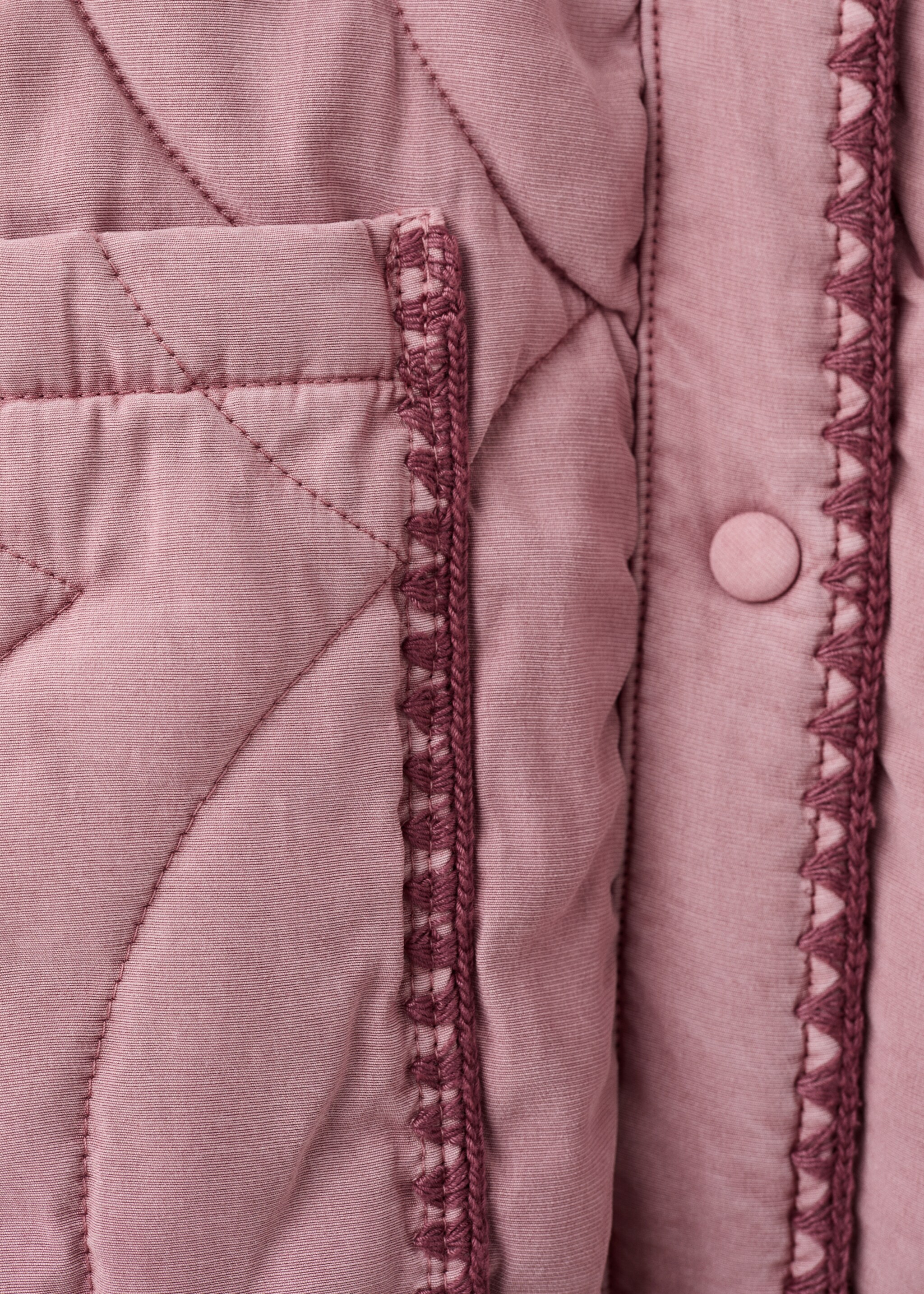 Chaqueta acolchada ribetes contraste - Detalle del artículo 0, Rosa. Ref: 27066713-00.