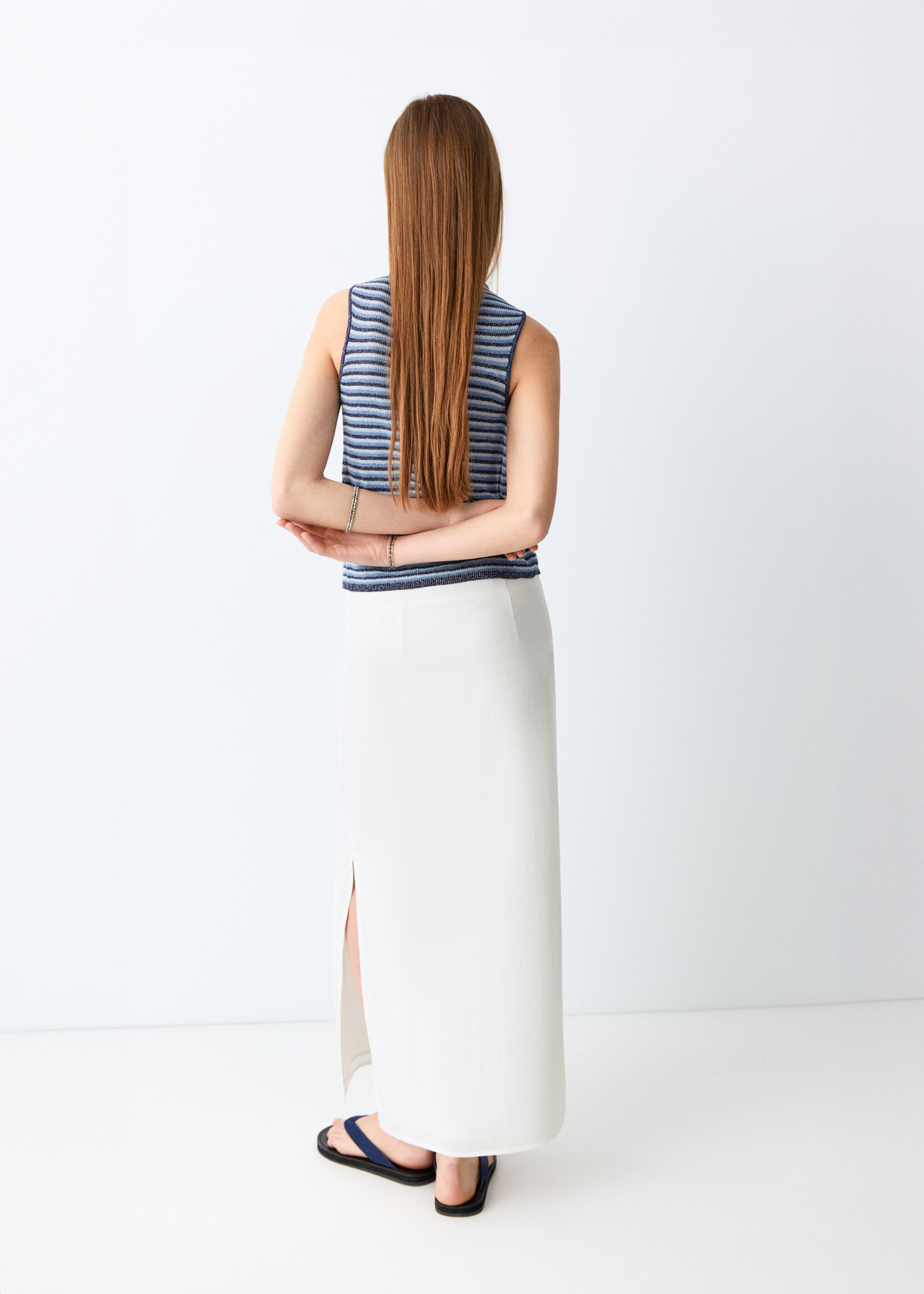 Long lyocell skirt - Reverse of the article, Off White. Ref: 27066714-00.