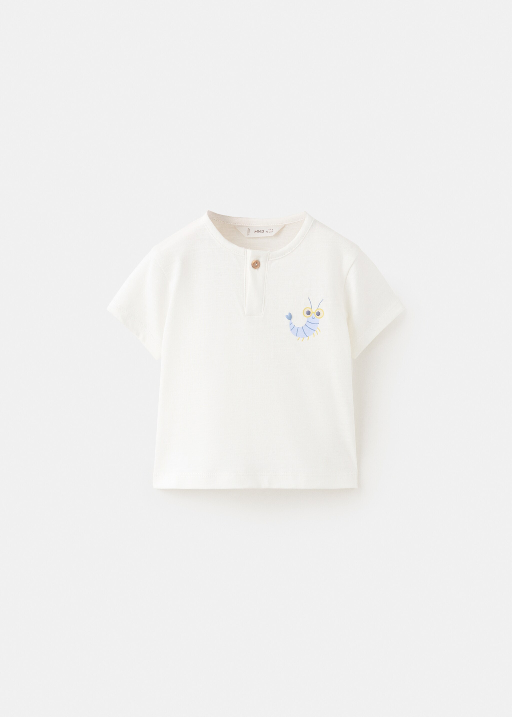 Printed cotton-blend t-shirt - Article without model, Off White. Ref: 27066722-00.