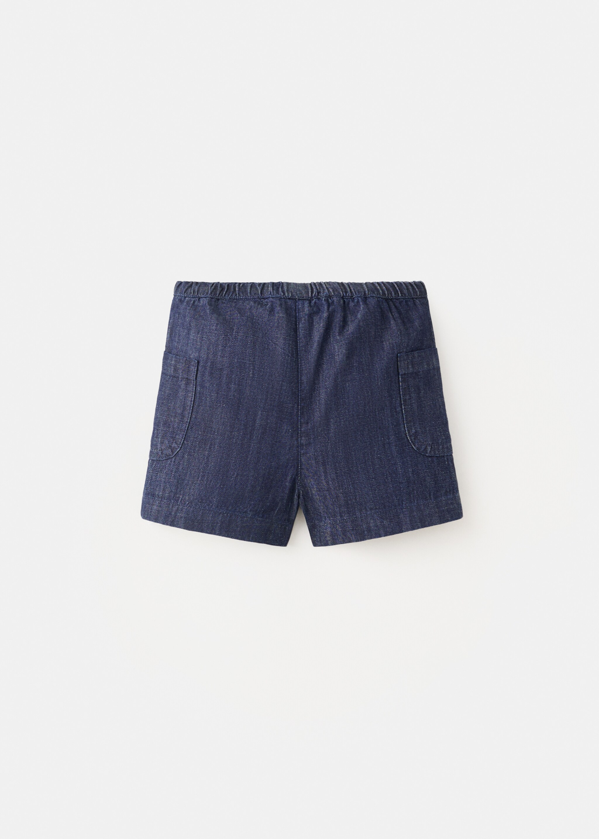 Cotton shorts with pocket detail - Reverse of the article, Dark Blue. Ref: 27066725-00.