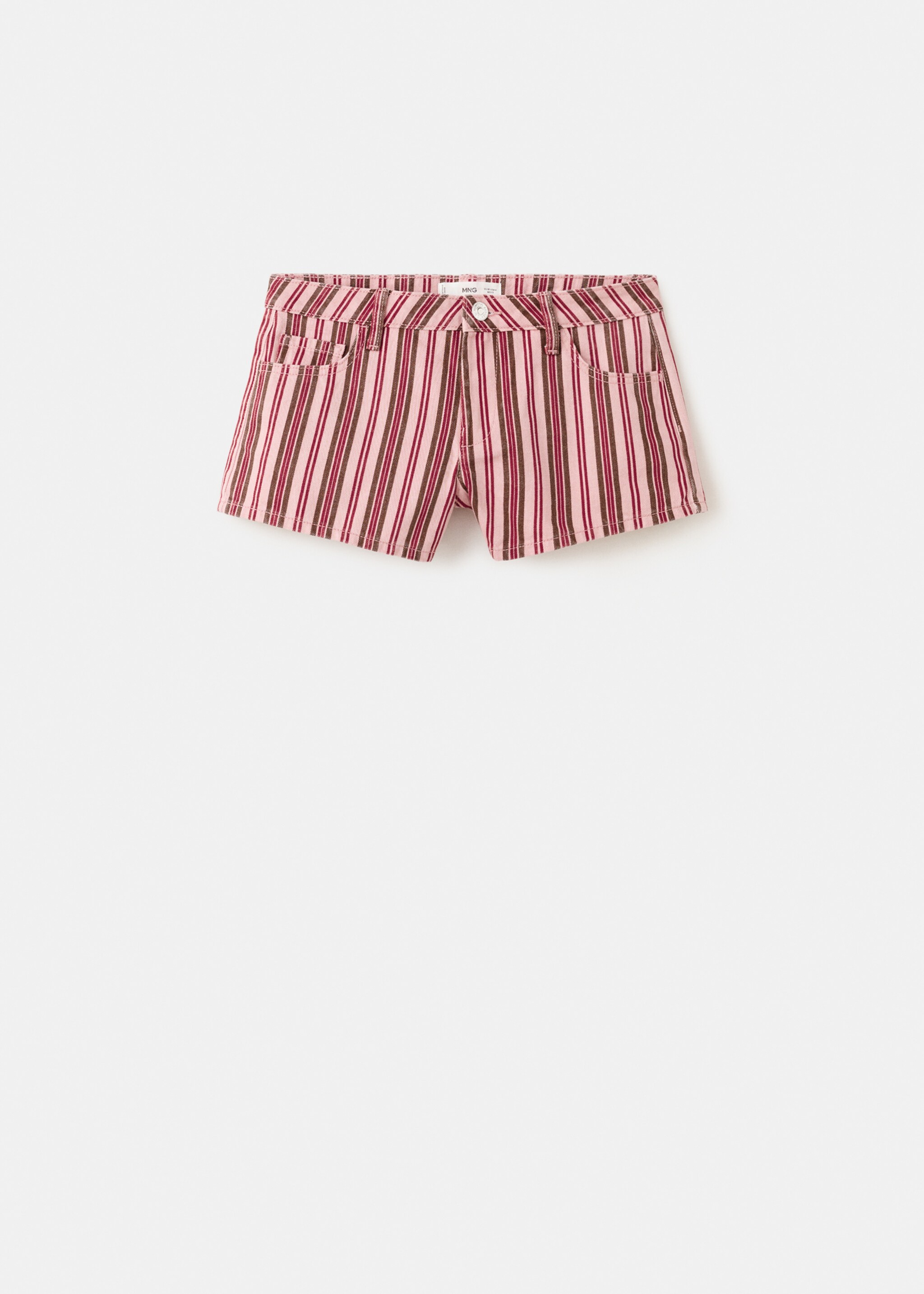 Striped mini shorts - Article without model, Pastel Pink. Ref: 27066726-00.