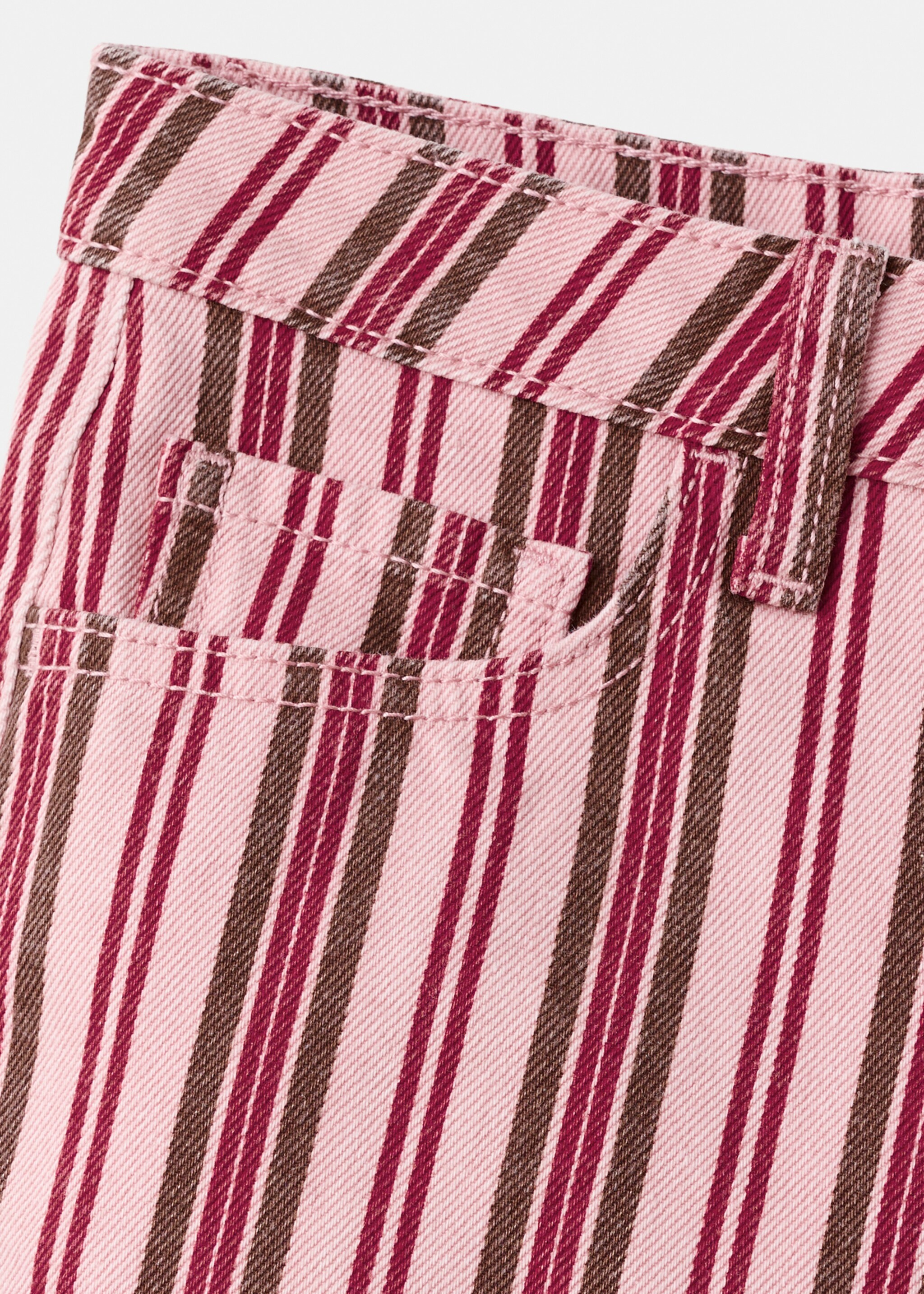 Striped mini shorts - Details of the article 0, Pastel Pink. Ref: 27066726-00.