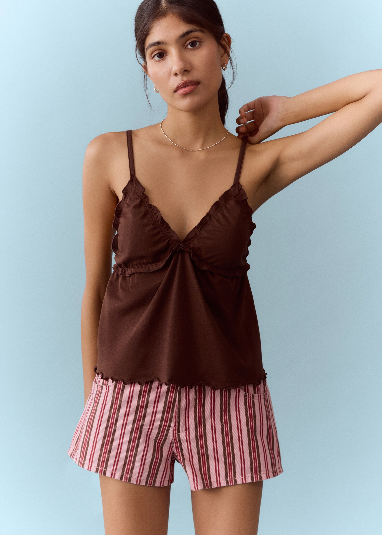 Striped mini shorts - Details of the article 4