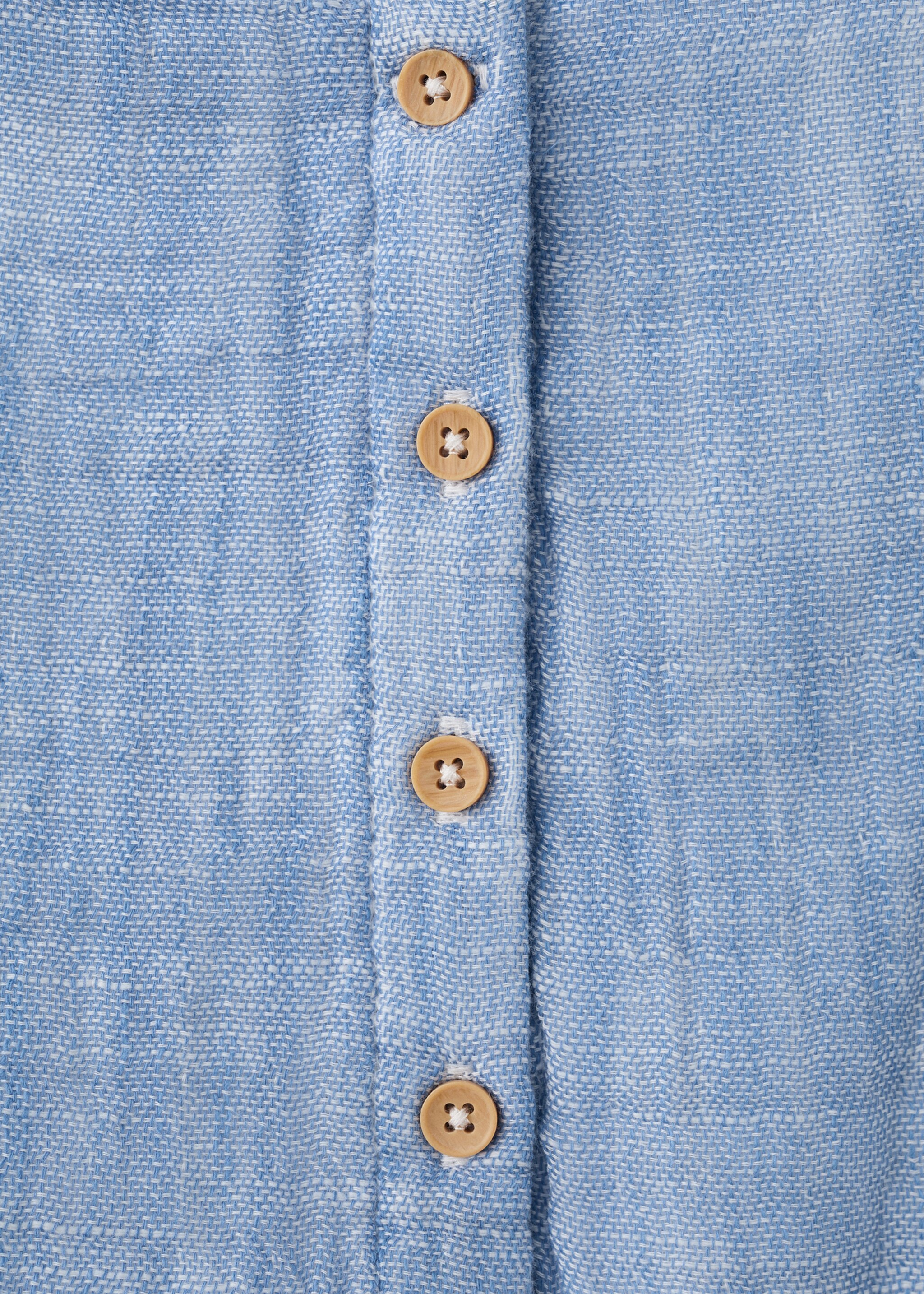 Embroidered cotton blouse - Details of the article 8, Blue. Ref: 27066729-00.