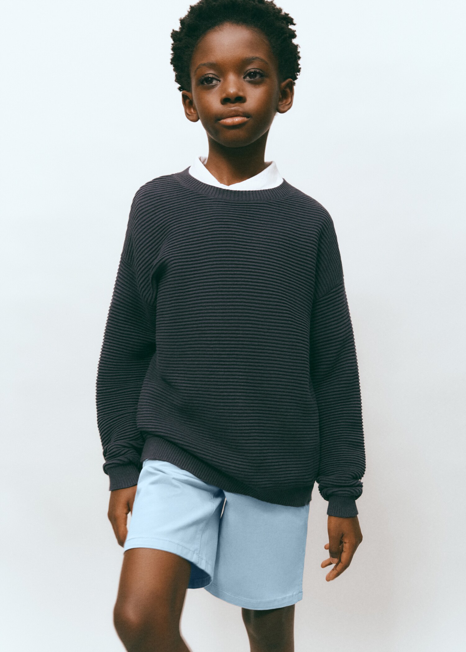 Cotton shorts with drawstring - Medium plane