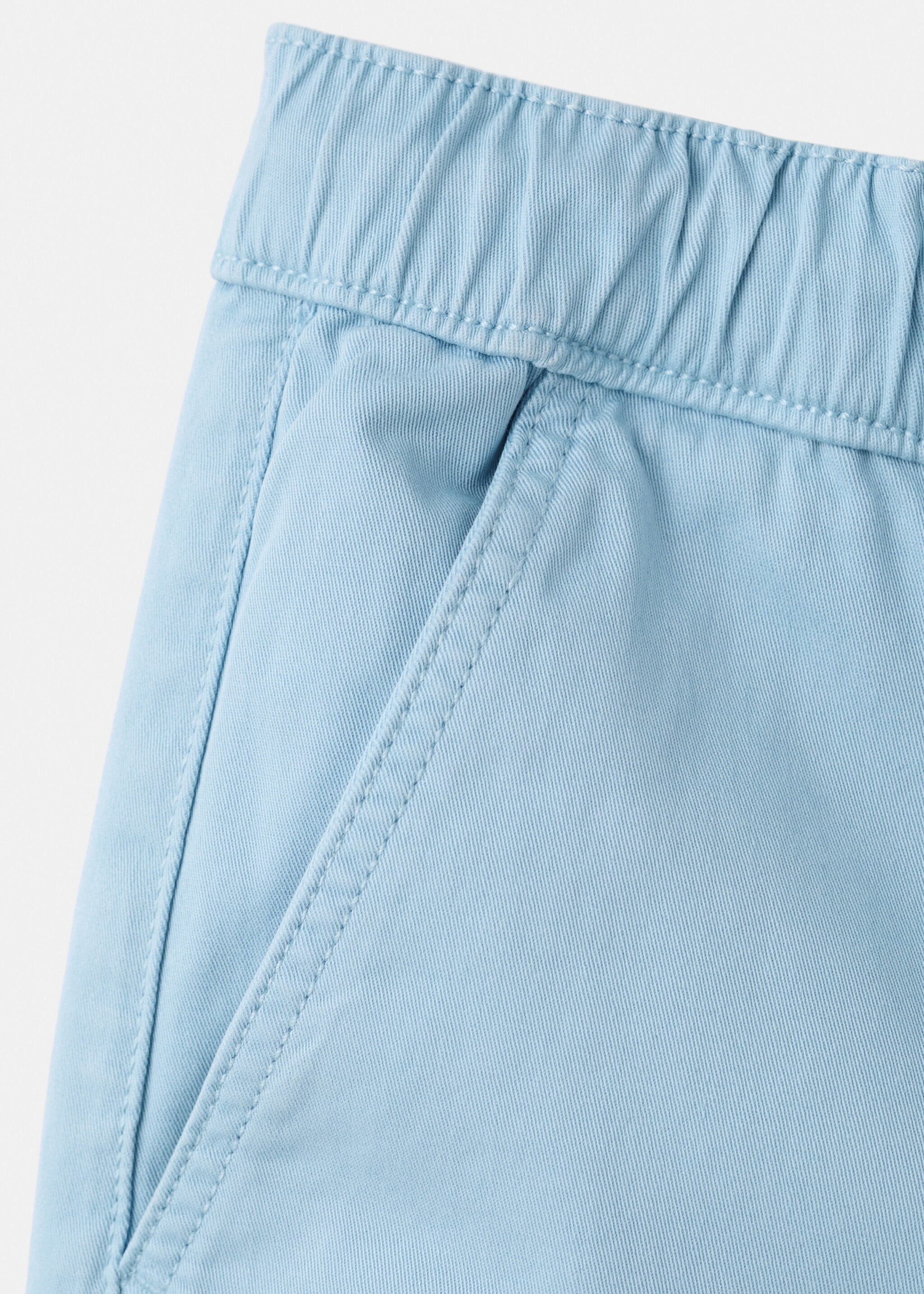Cotton shorts with drawstring - Details of the article 8, Sky Blue. Ref: 27066730-00.