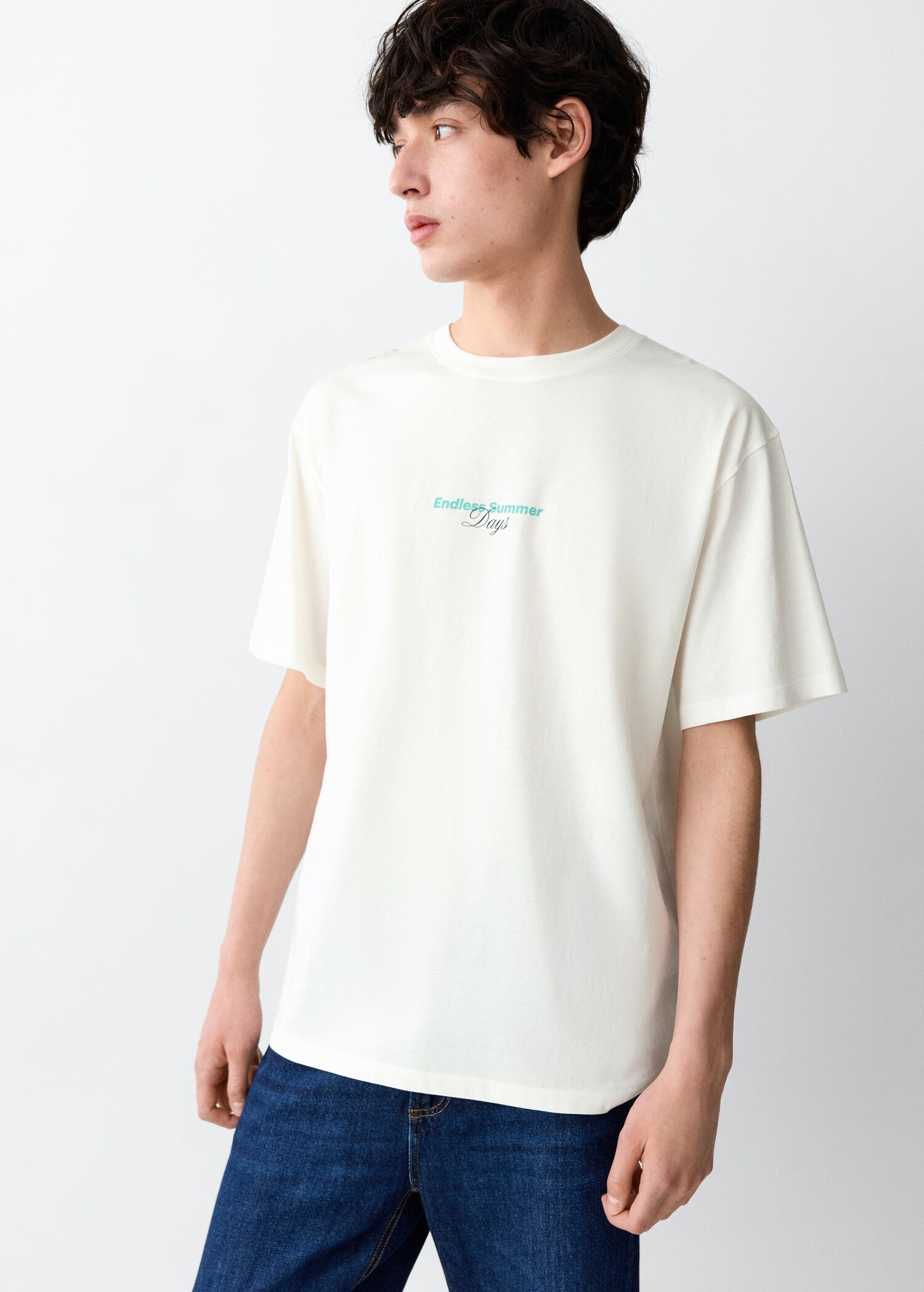 Printed cotton-blend t-shirt - Medium plane