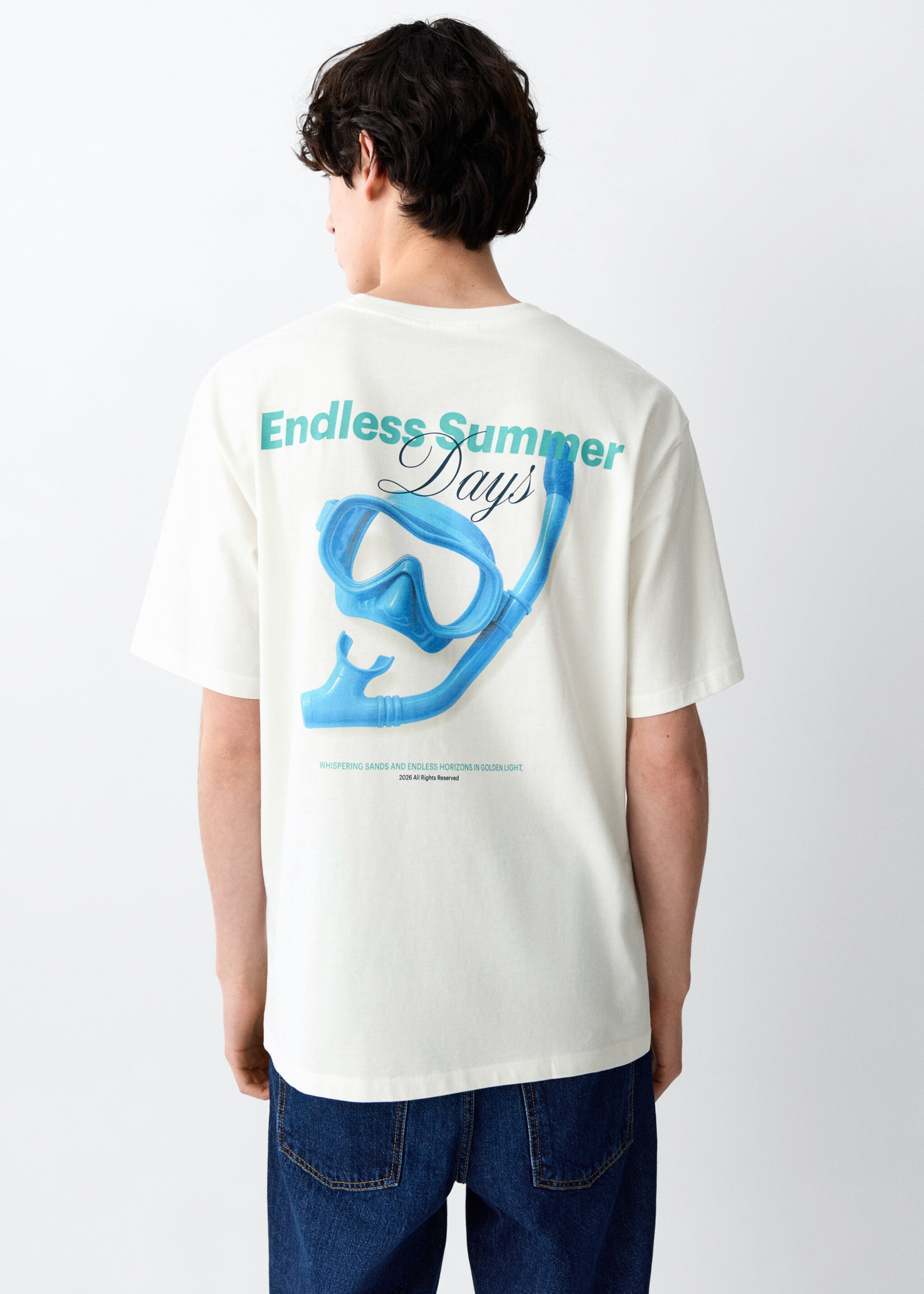 Printed cotton-blend t-shirt - Reverse of the article, Off White. Ref: 27066746-00.