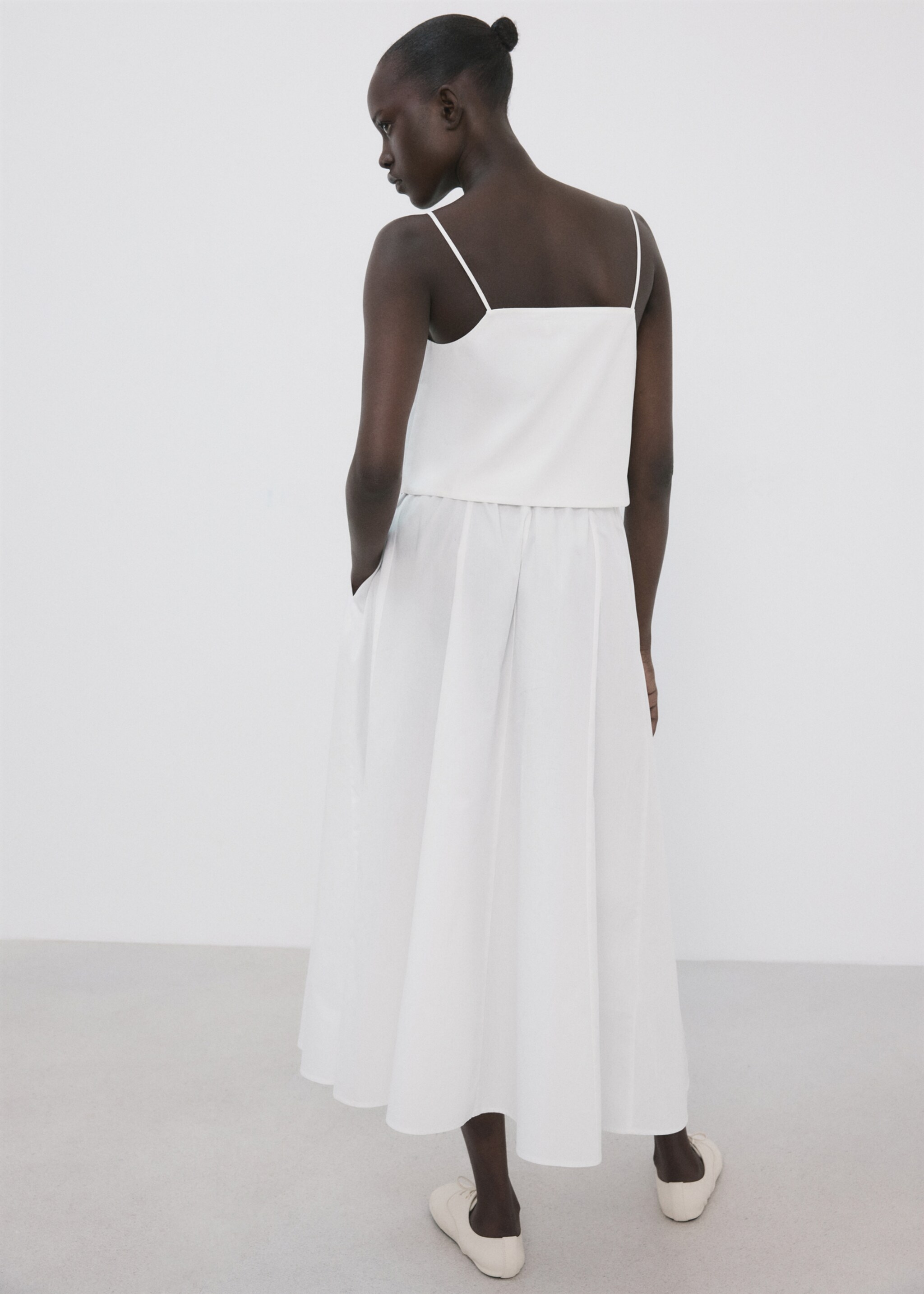 Crop top coton - Verso de l’article, Blanc. Ref: 27066751-00.