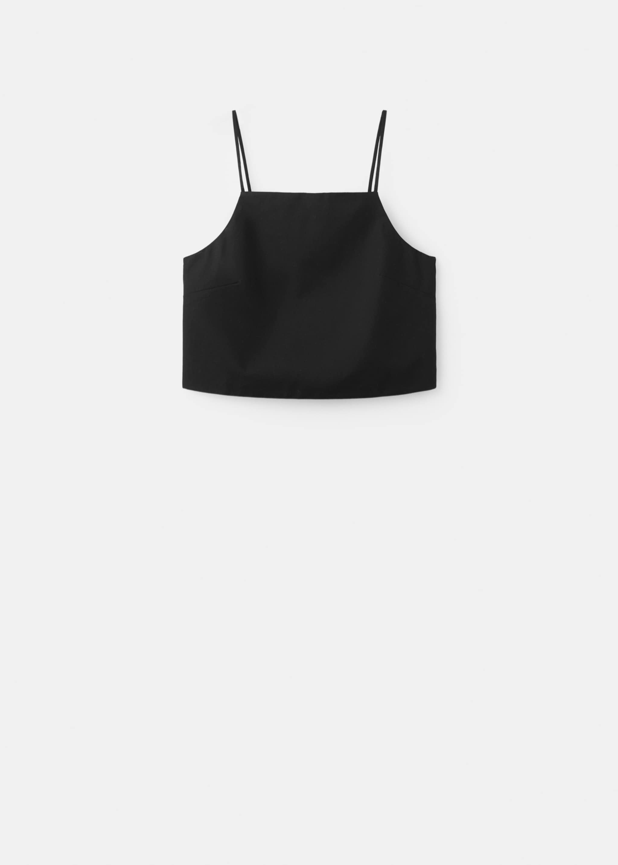 Cotton crop top - Article without model, Black. Ref: 27066751-00.