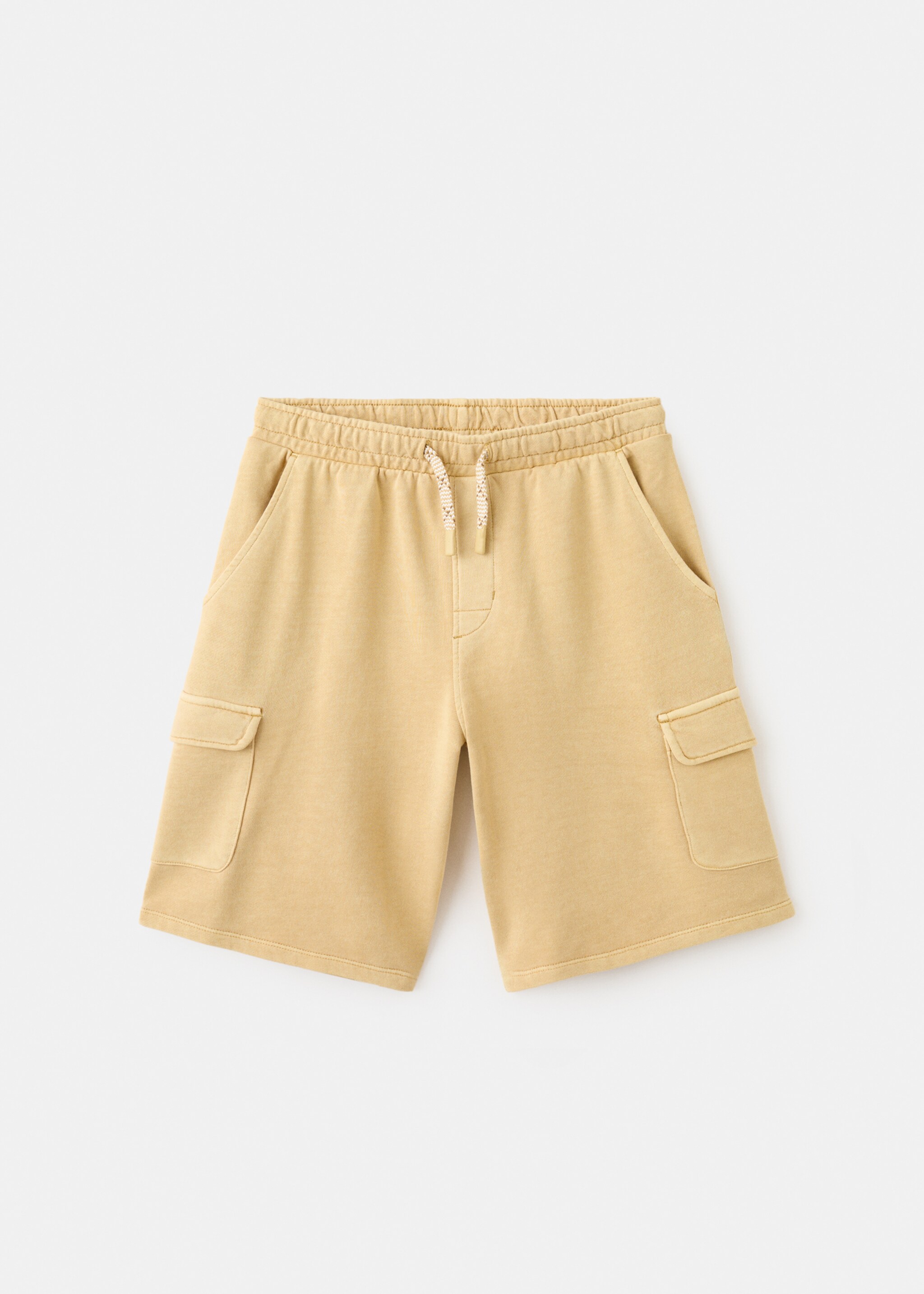 Drawstring cargo Bermuda shorts - Article without model, Mustard. Ref: 27067136-00.