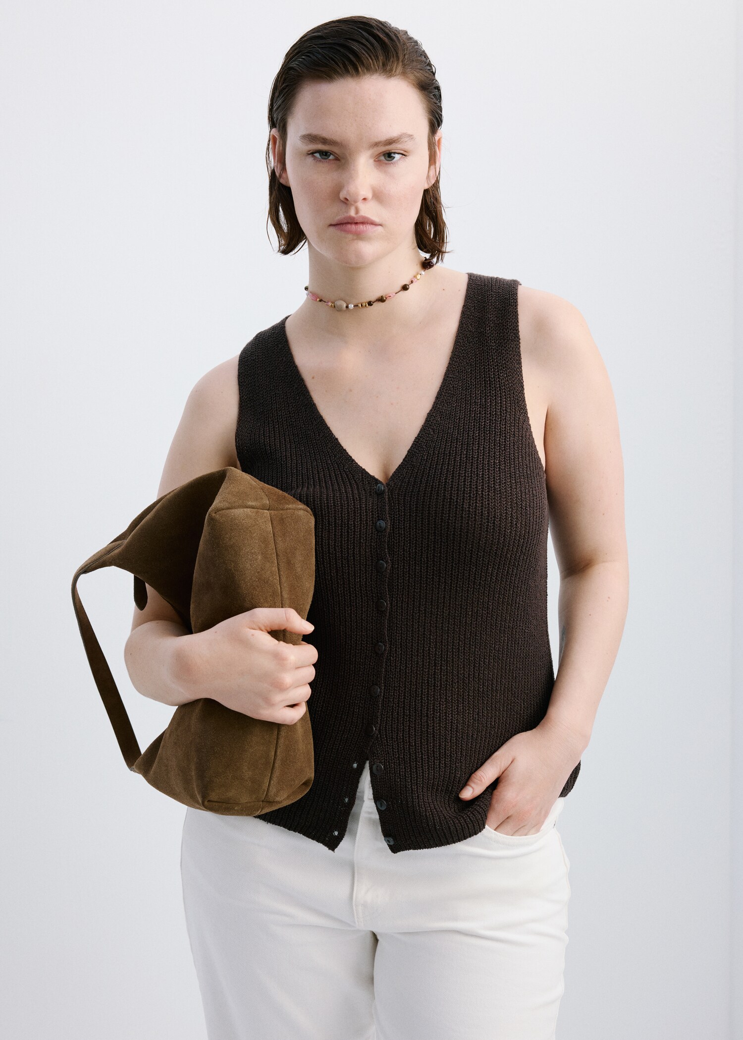 Openwork knitted waistcoat - Details of the article 5