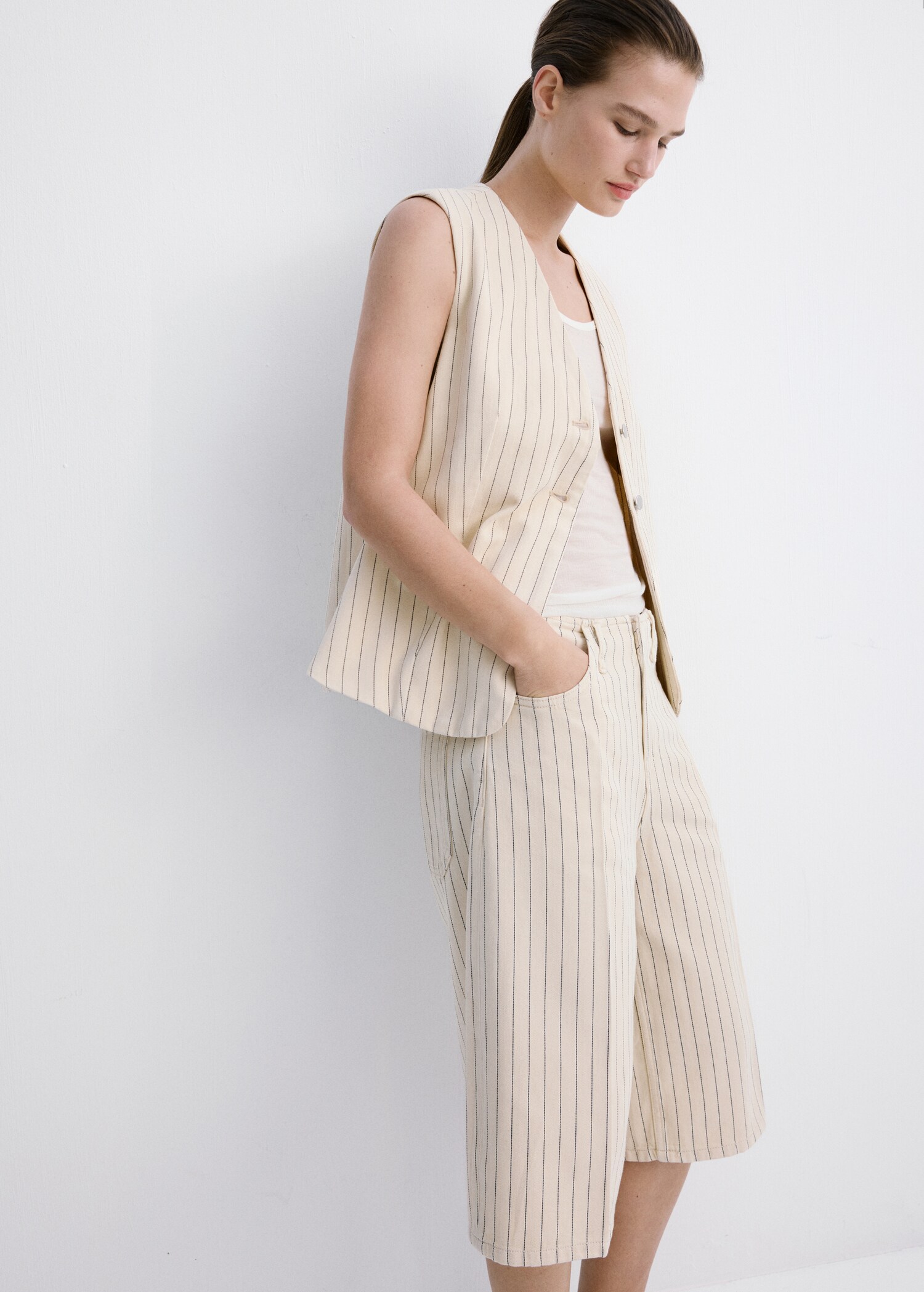 Бермуды в полоску с средней посадкой - Деталь изделия 4