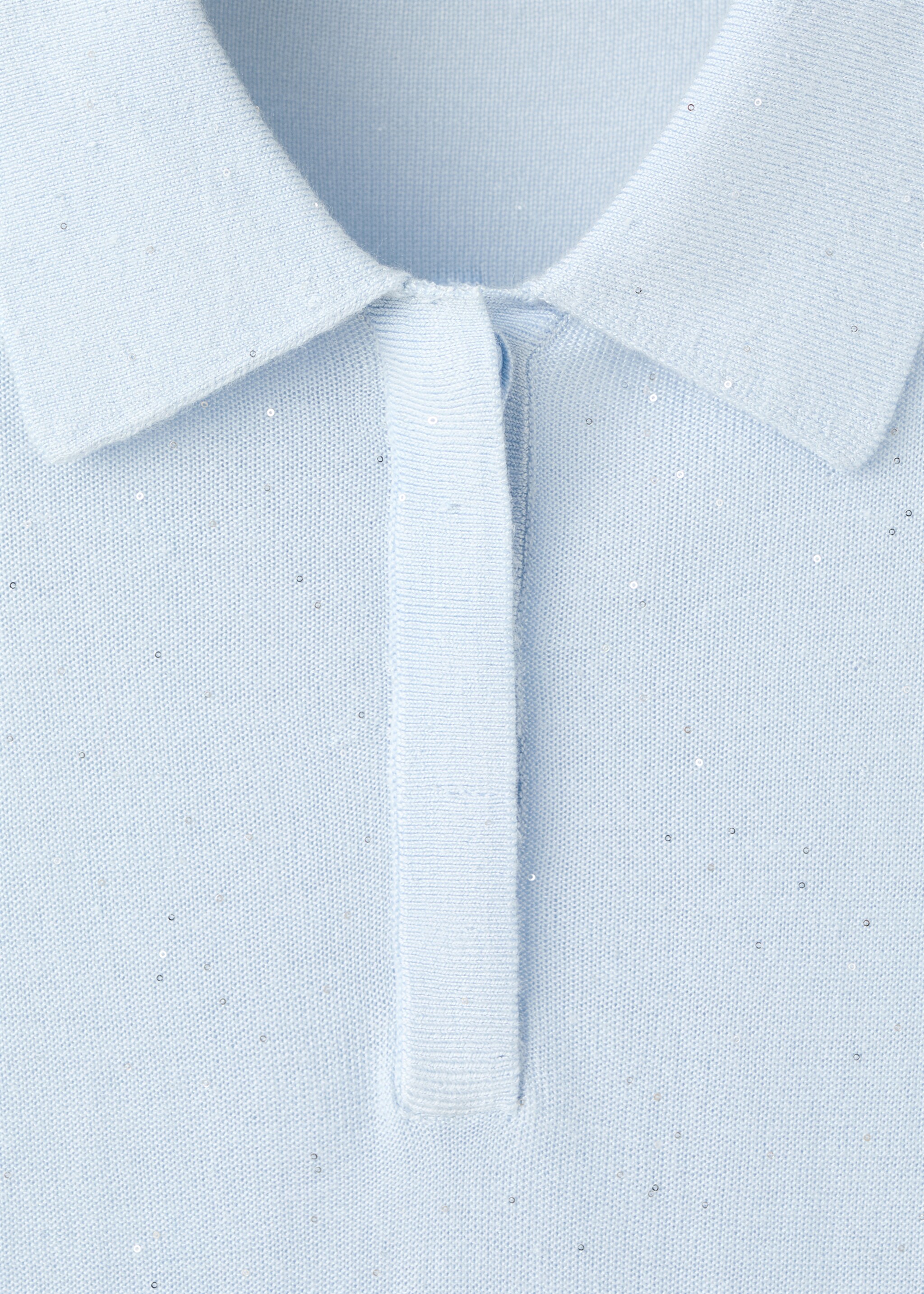 Pull-over col polo - Détail de l'article 8, Bleu ciel. Ref: 27067140-00.