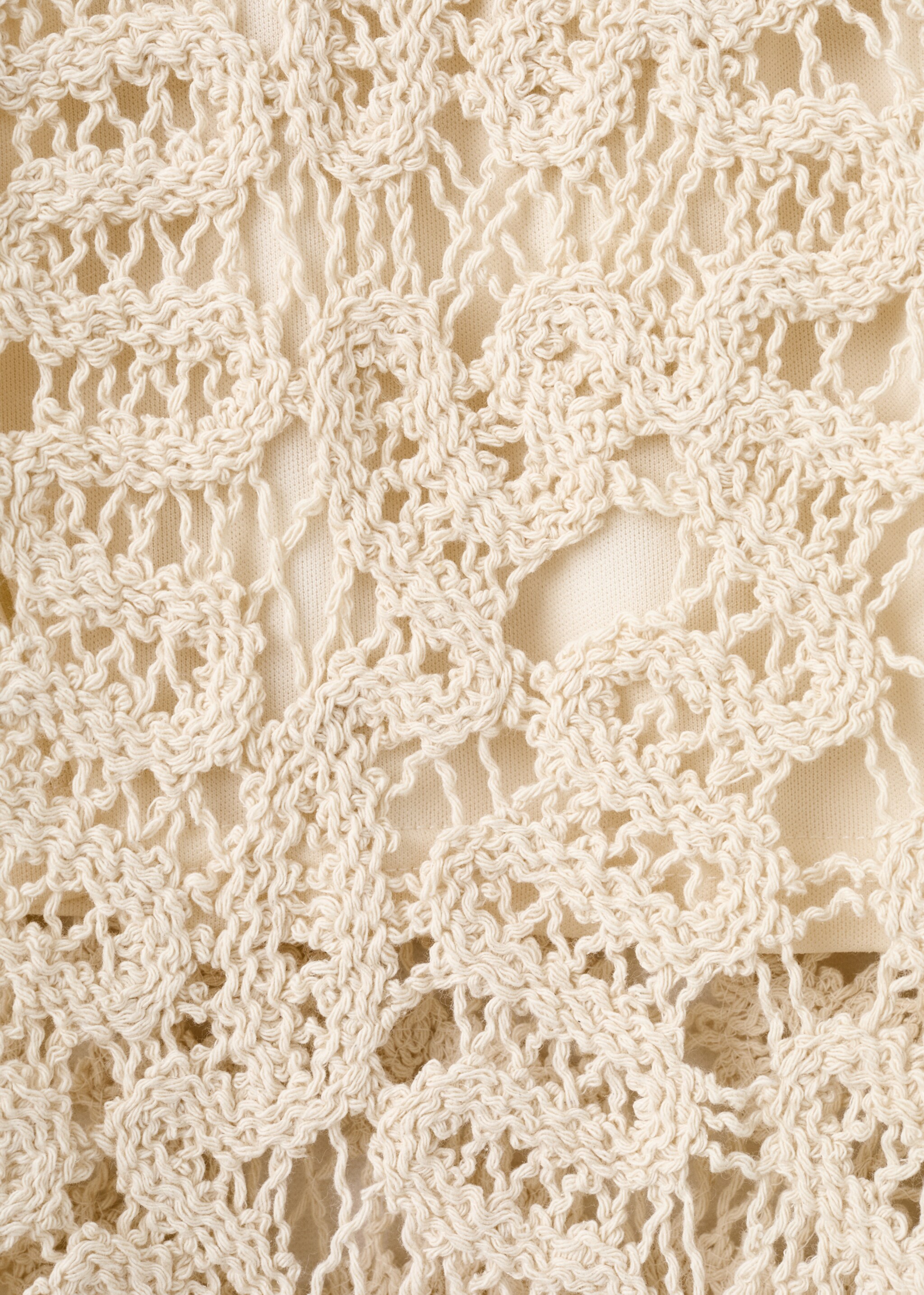 Openwork knitted skirt - Details of the article 0, Sand. Ref: 27067144-00.