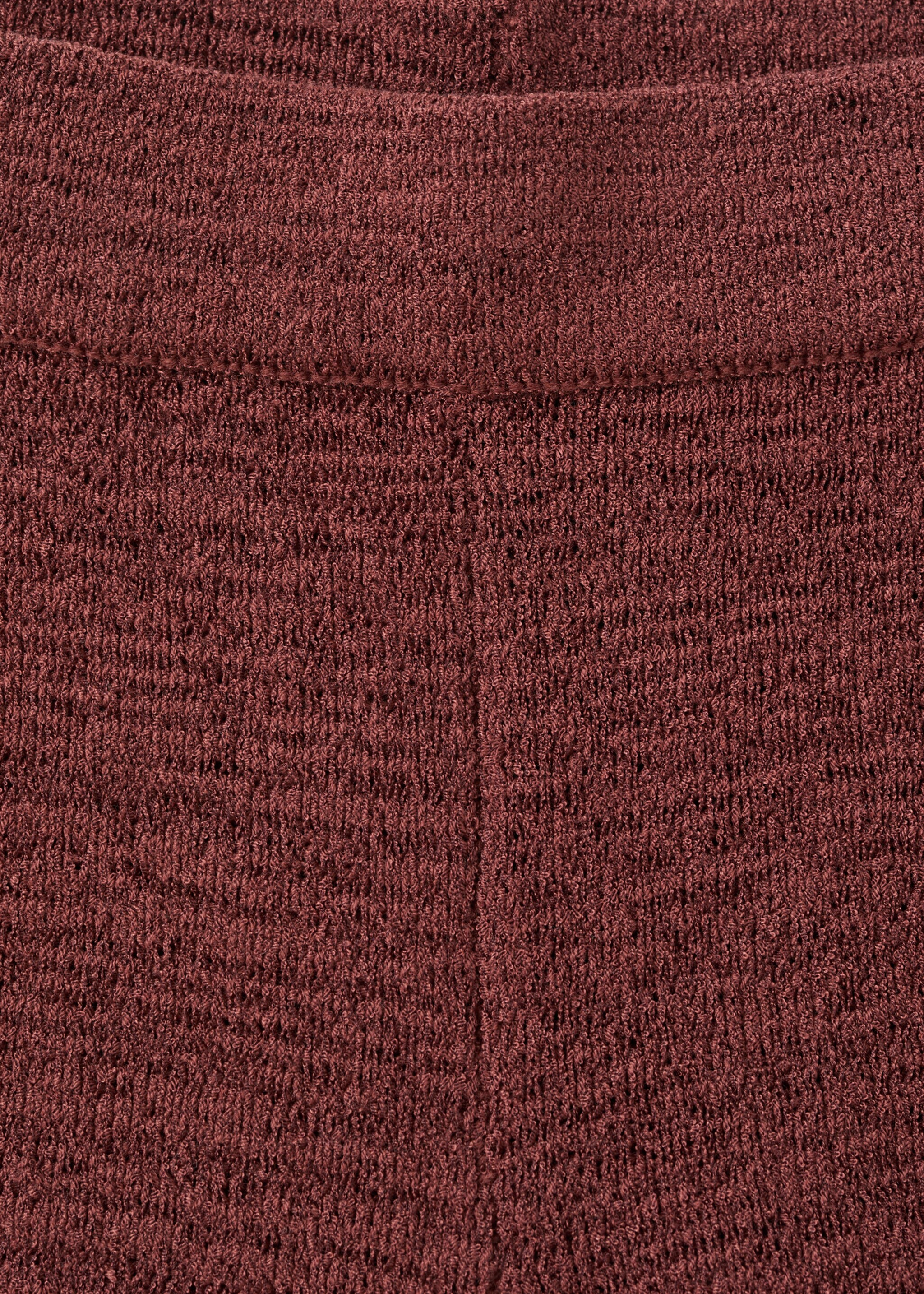 Fitted knitted shorts - Details of the article 8, Burnt Orange. Ref: 27067145-00.