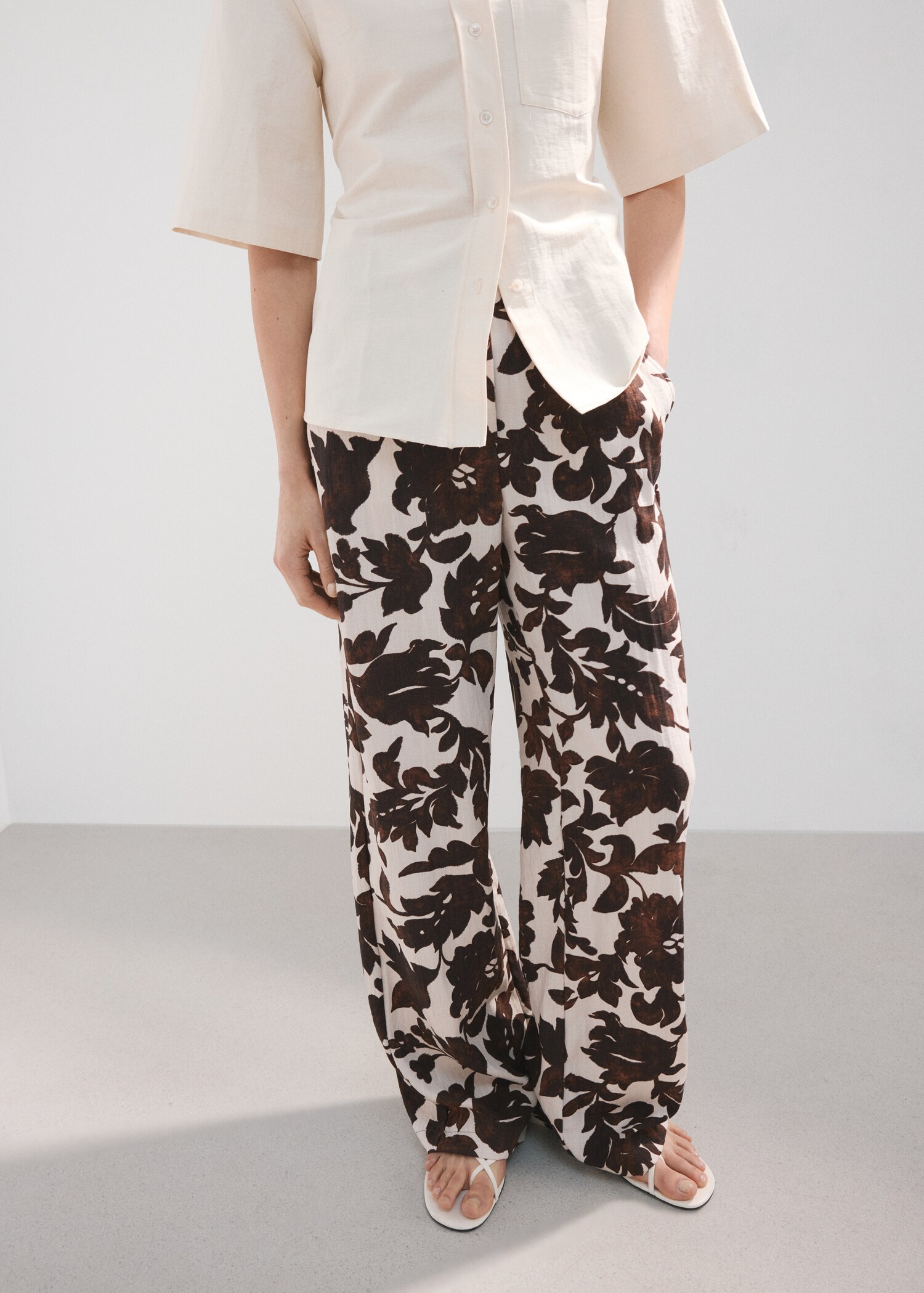 Floral print trousers - Medium plane