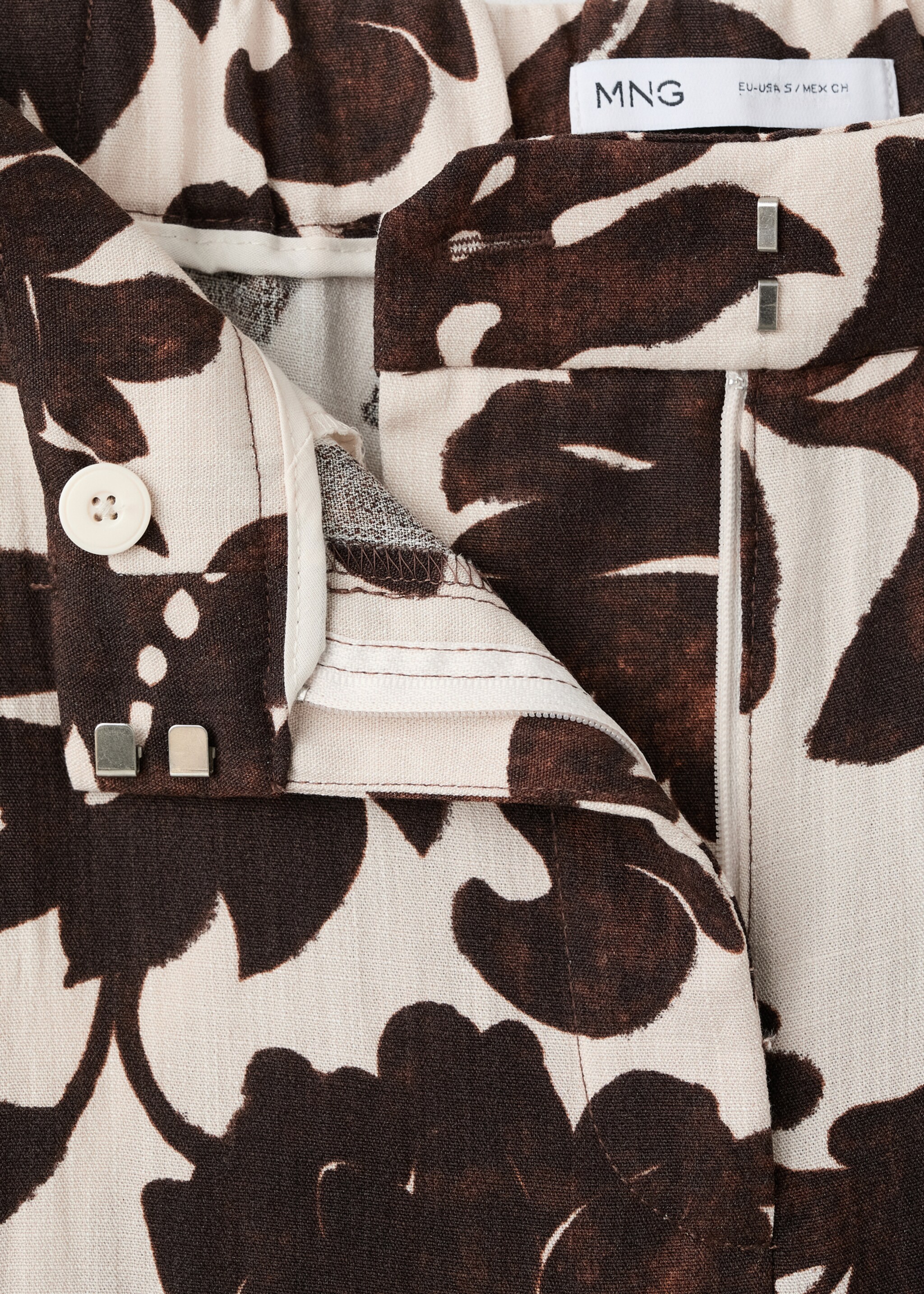 Floral print trousers - Details of the article 8, Brown. Ref: 27067148-00.